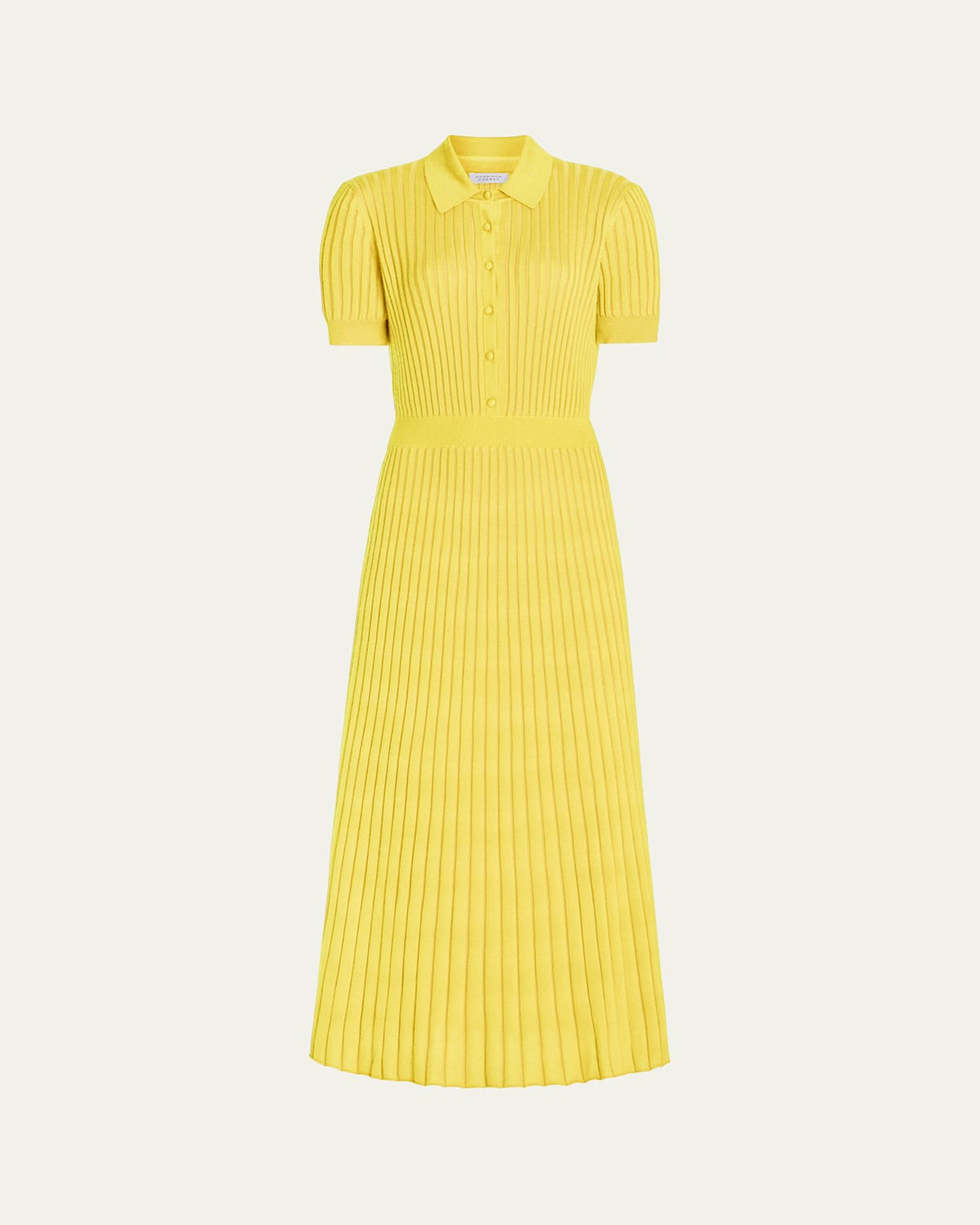 Gabriela Hearst Amor Ribbed Cashmere Midi Dress In Goldenrod