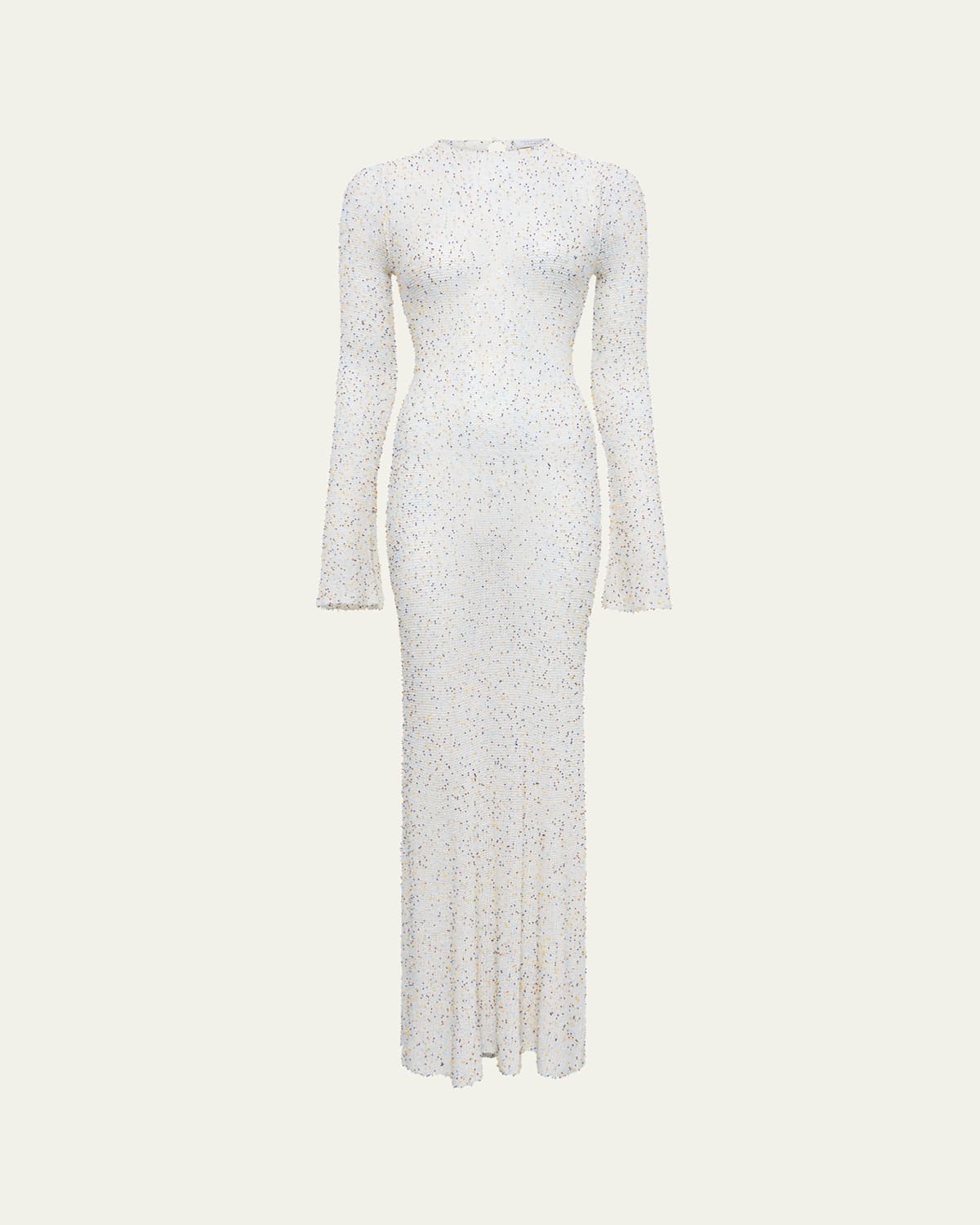 Gabriela Hearst Chandra Beaded Cashmere Maxi Dress In Ivory Multi