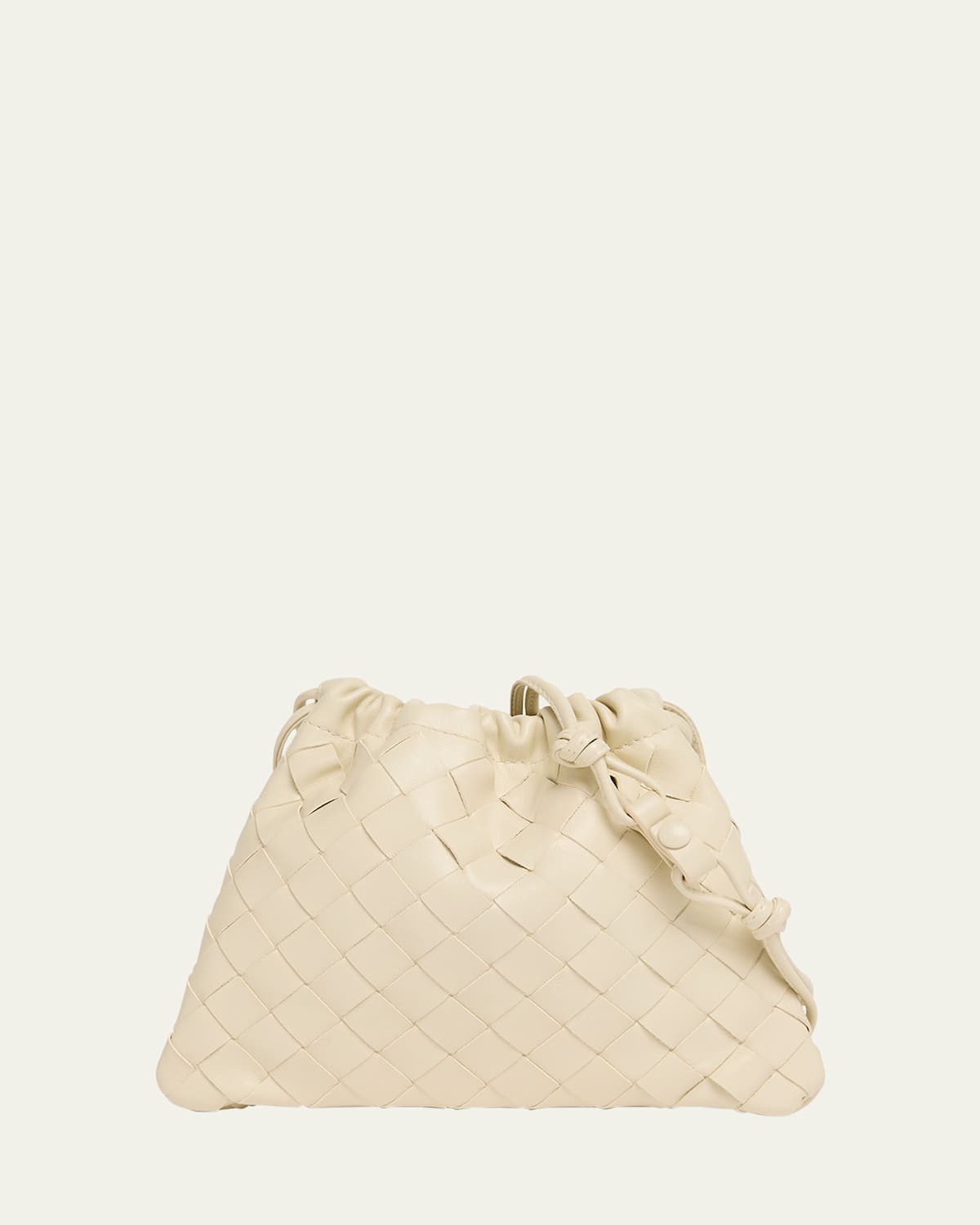 Bottega Veneta Small Leather Pouch Crossbody Bag In Gray