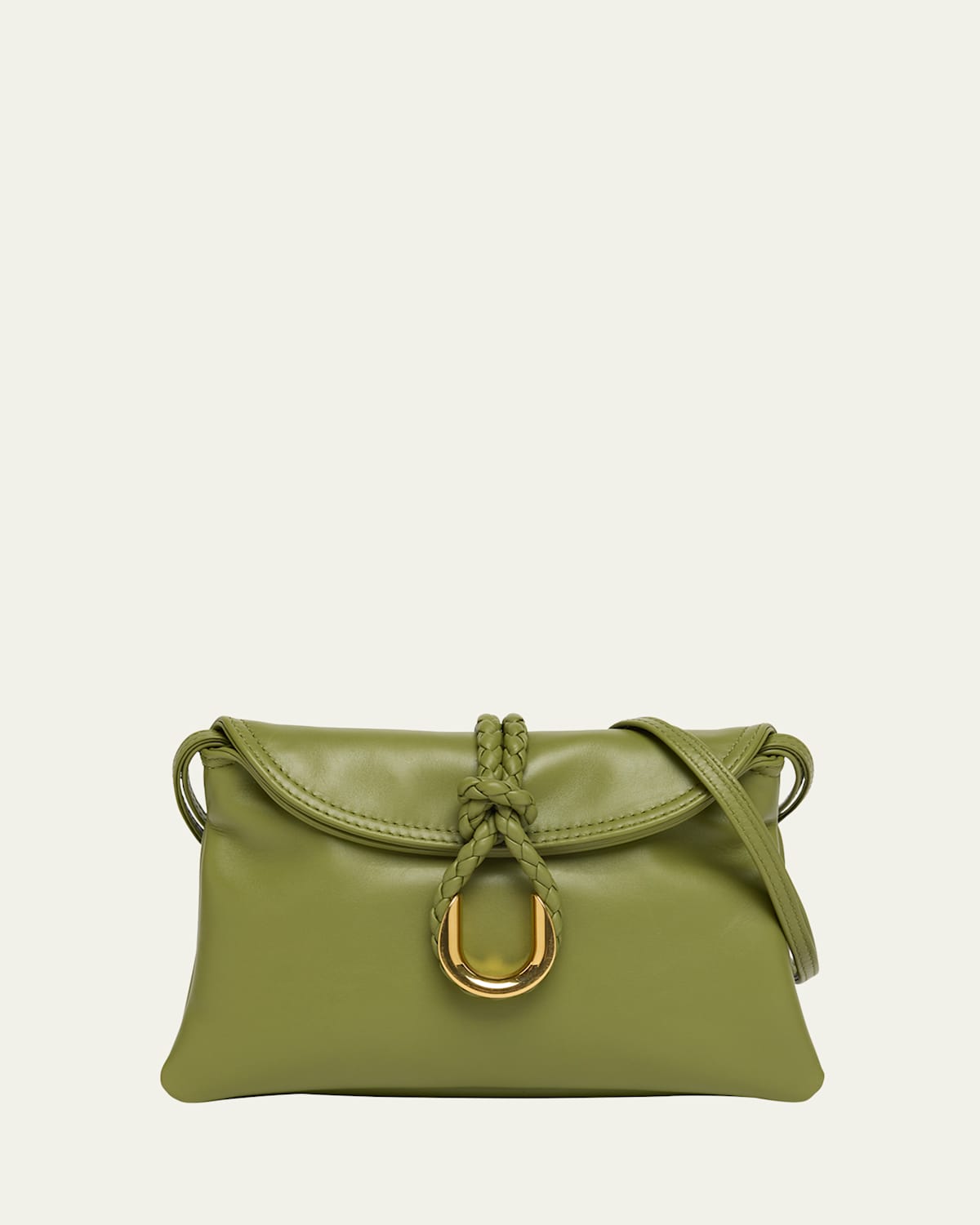 Bottega Veneta Liberta Baby Smooth Calfskin Clutch Bag In Matcha