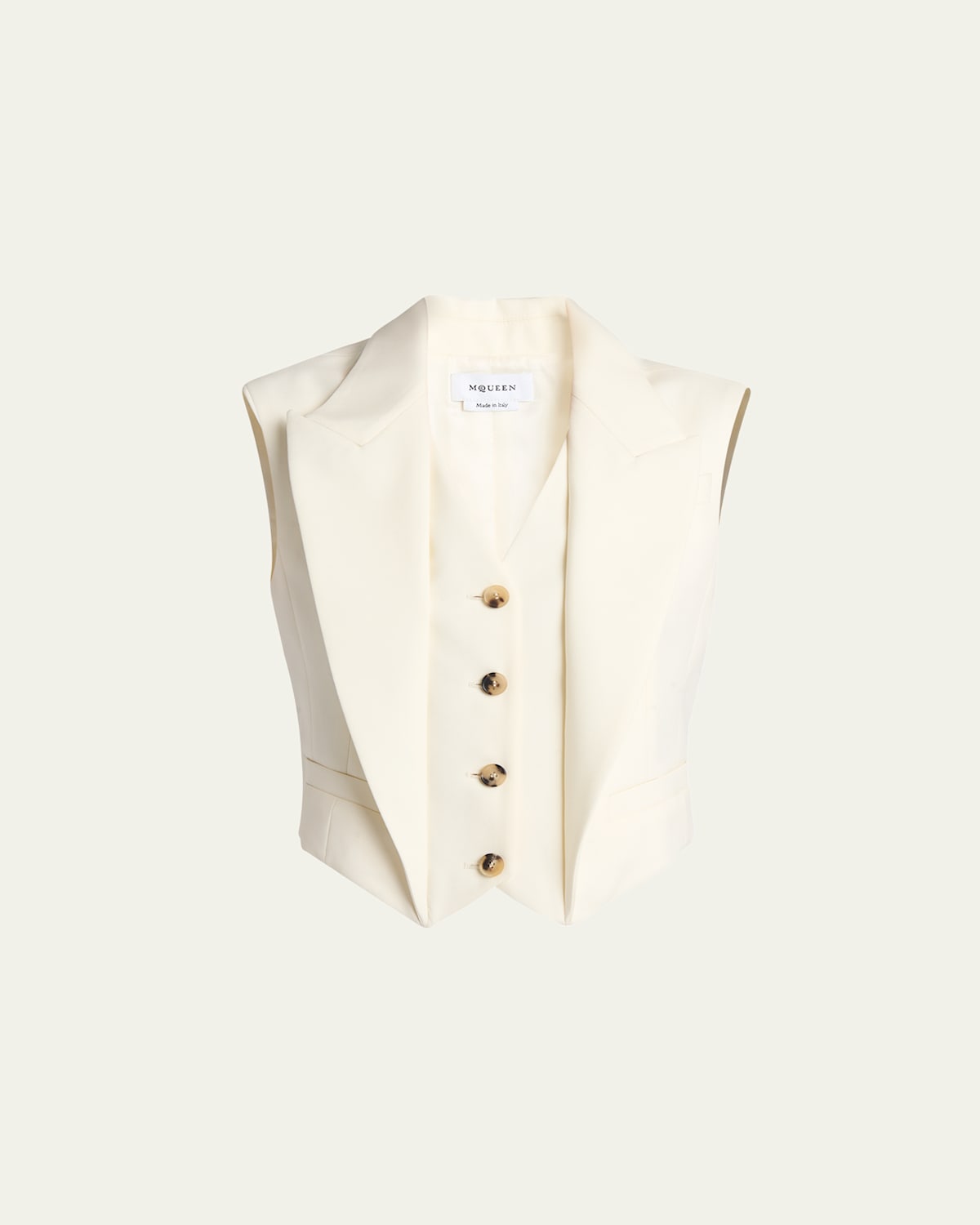 Upturned Lapel Crop Vest