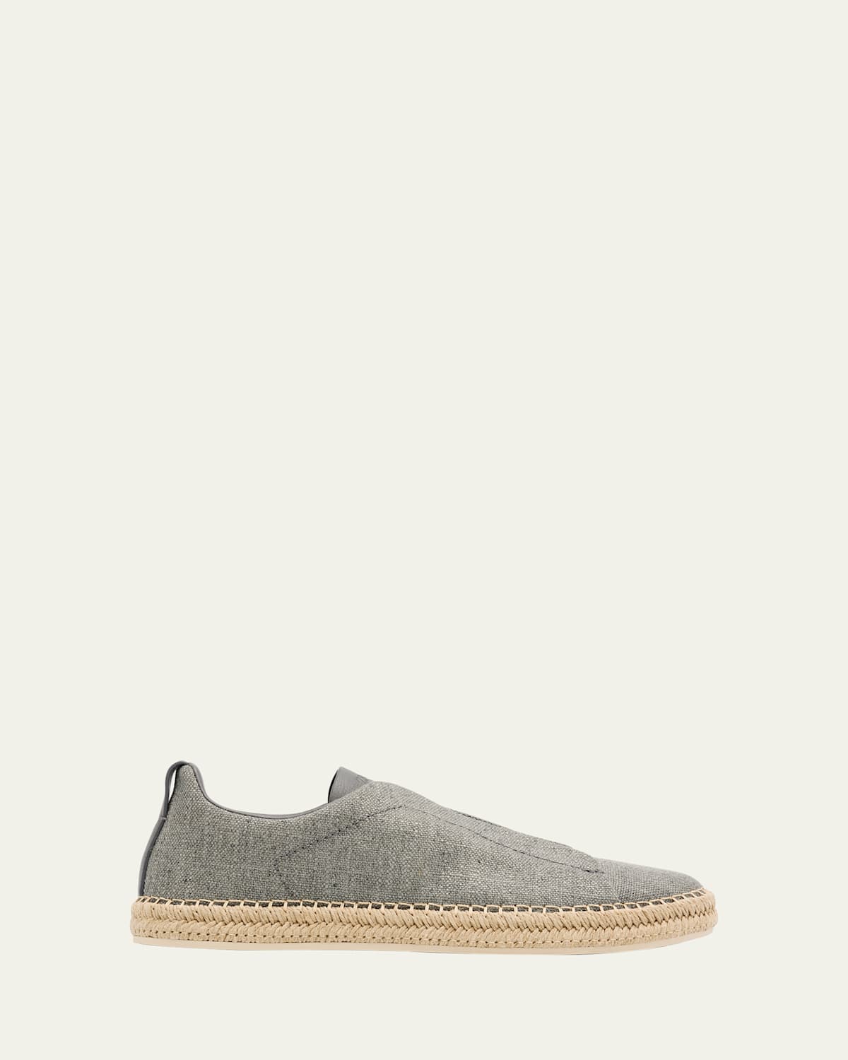 Zegna Canvas Triple Stitch Espadrilles In Medium Grey