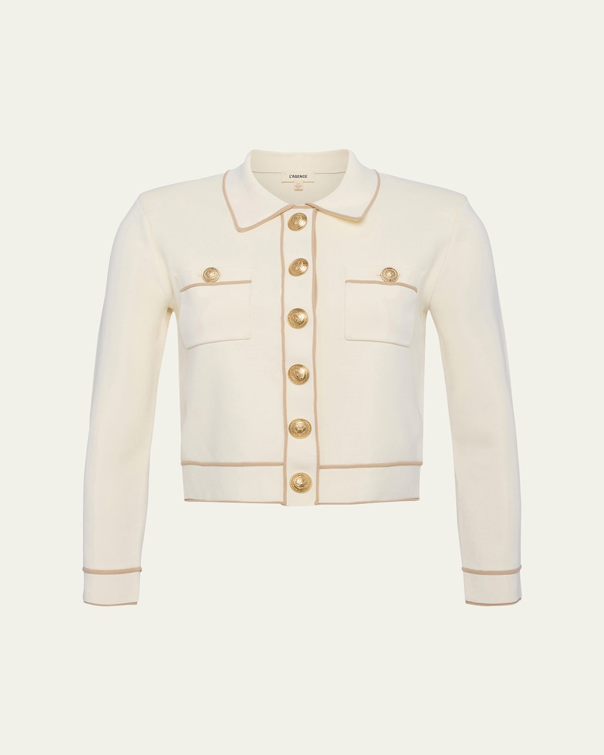 Neo Contrast-Trim Cropped Cardigan