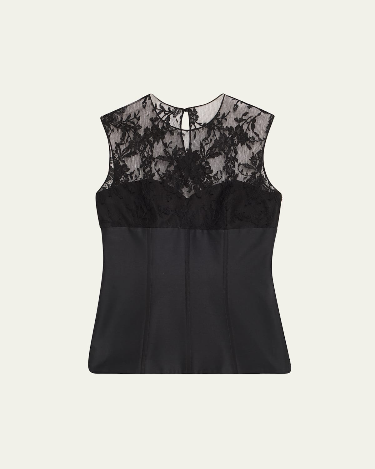 Alexander Mcqueen Lace-paneled Cotton-blend Top