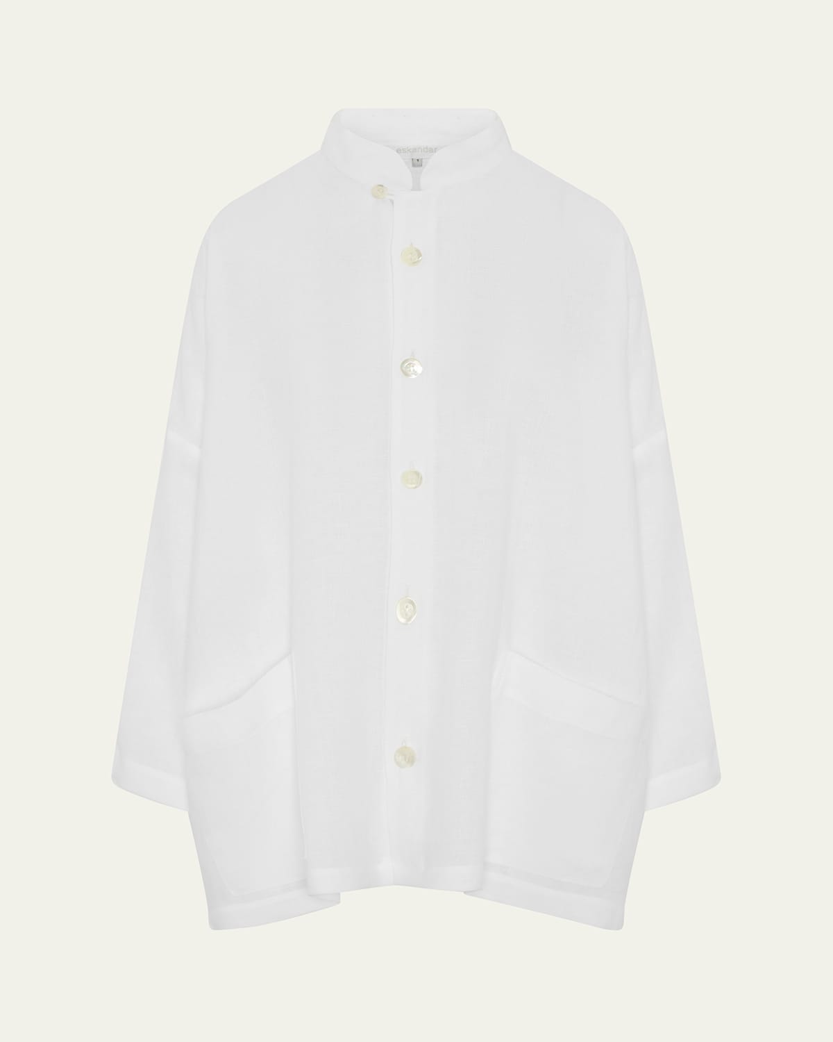 ESKANDAR LONGER-BACK WIDE MANDARIN JACKET (LONG LENGTH) 