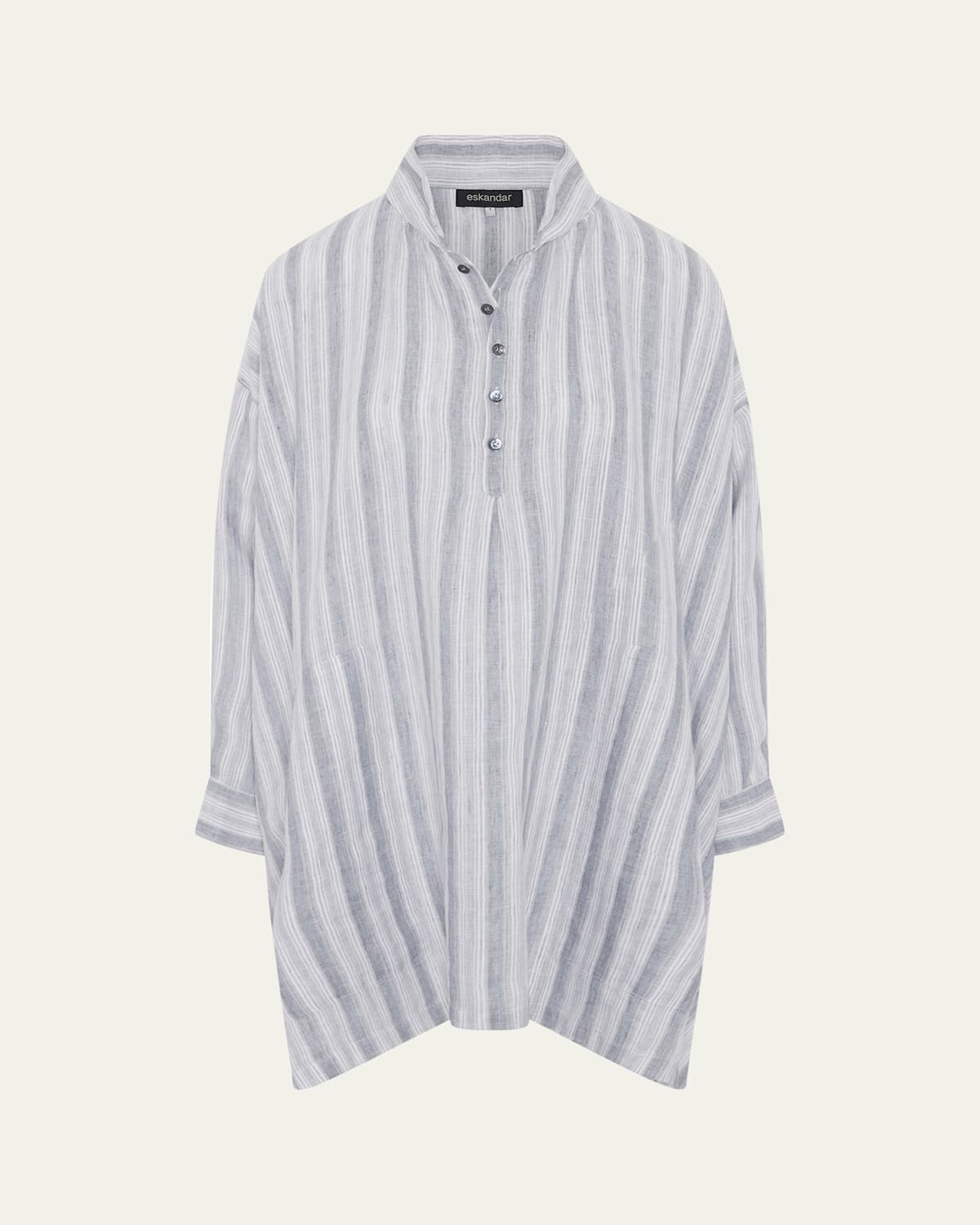 Eskandar Wide A-line Artists Smock (long Plus Length) In Grey