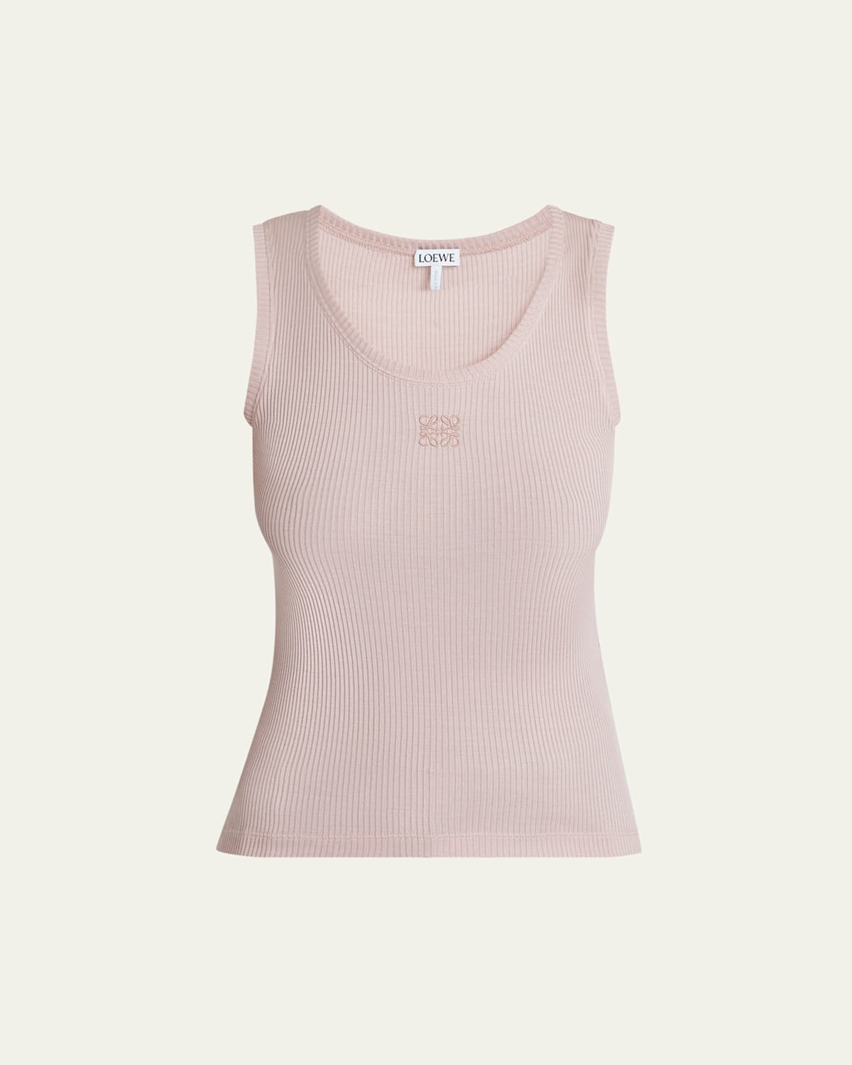 Loewe Pink Silk Tank Top With Anagram Logo In Light Pink