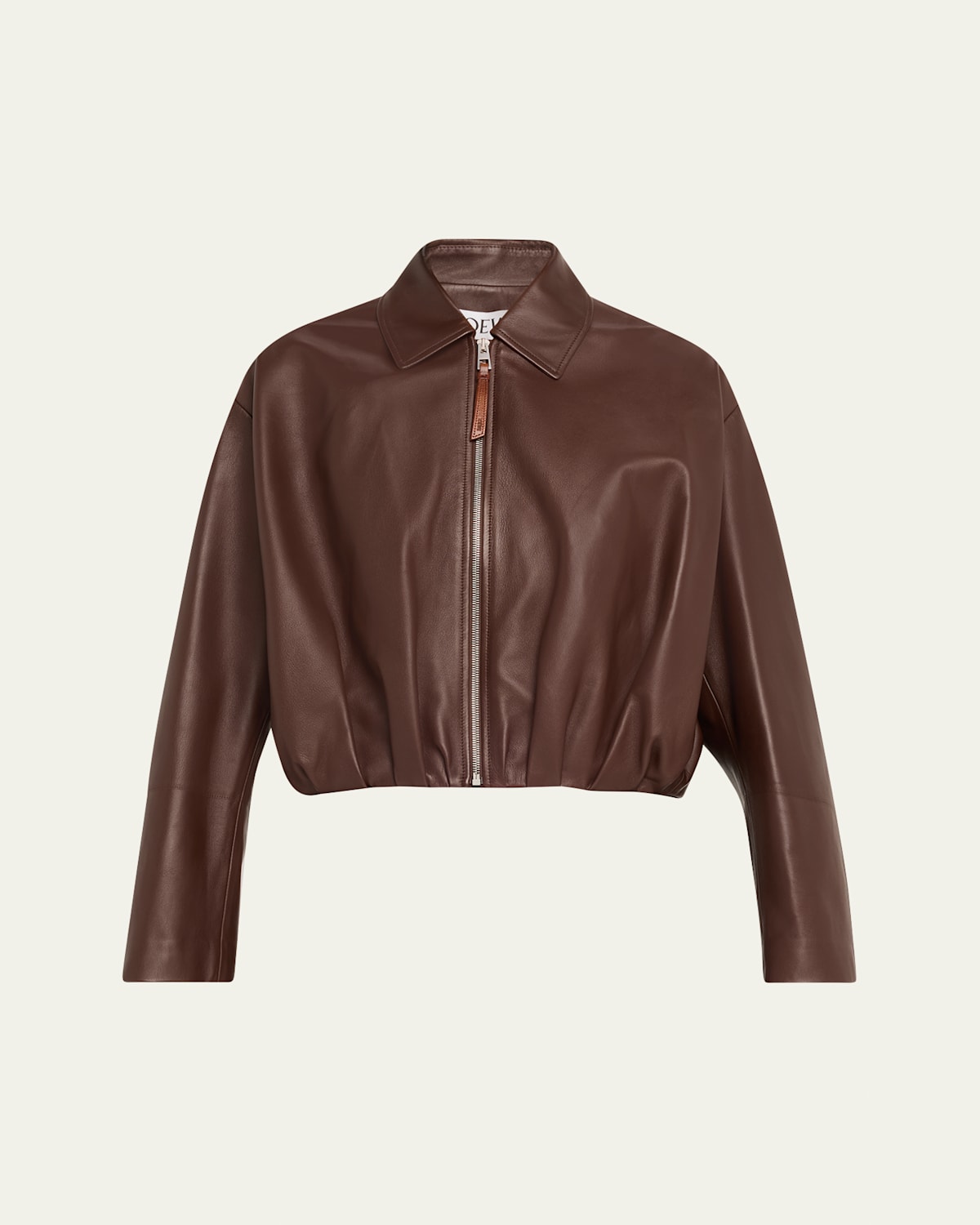 Loewe Leather Blouson Jacket In Brown
