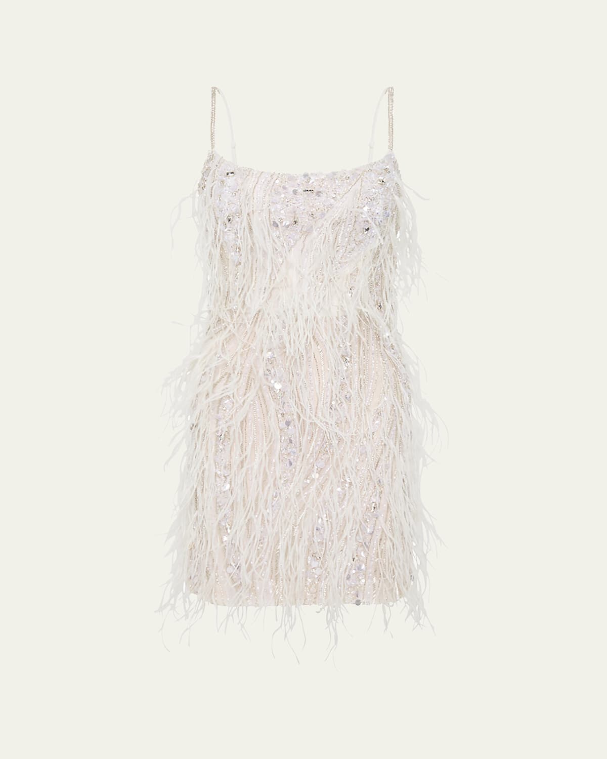 Cynthia Sequined Mini Feathered Dress