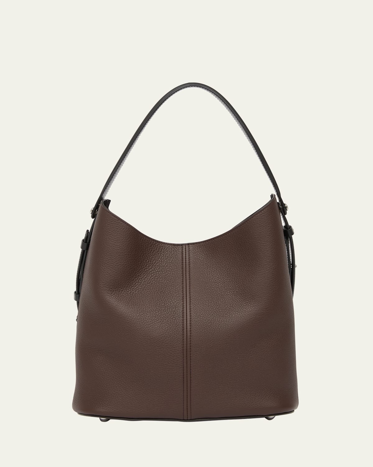 Maison Margiela Dress-age Leather Hobo Bag In Walnut Black