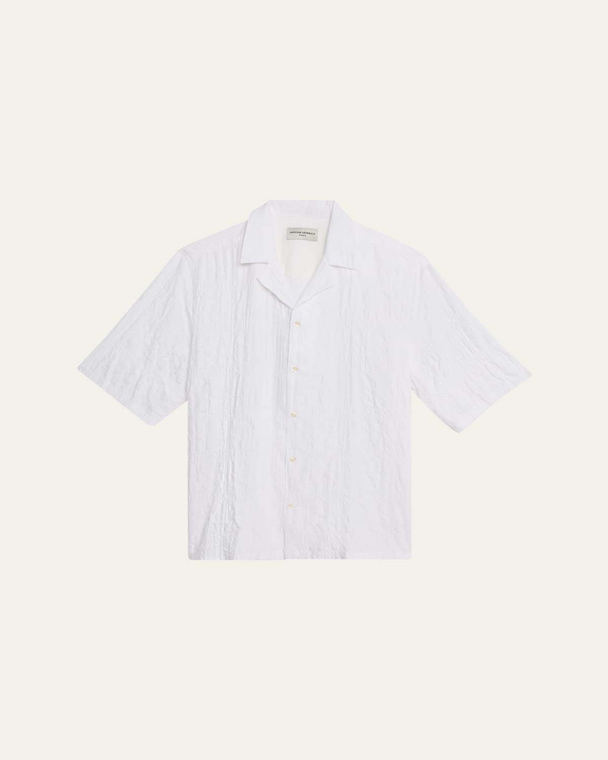 OFFICINE GENERALE MEN'S EREN SEERSUCKER CAMP SHIRT 