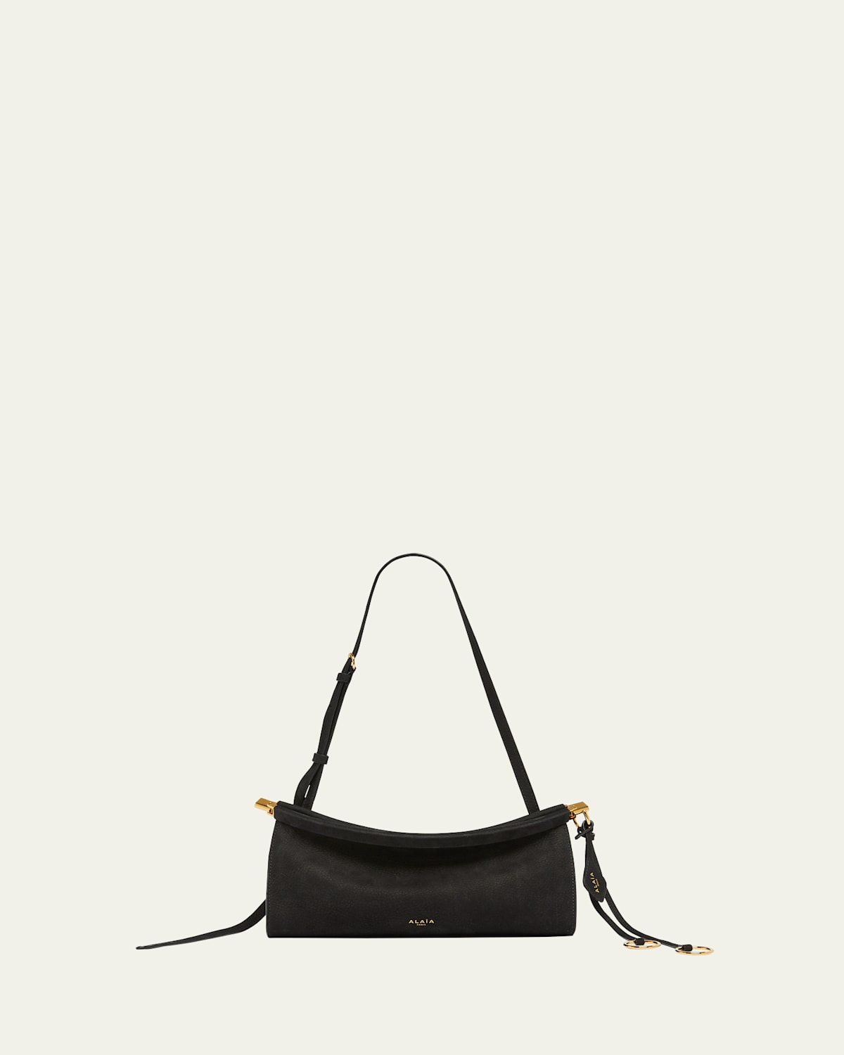 ALAÏA LE CLICK SMALL SHOULDER BAG IN NUBUCK LEATHER 