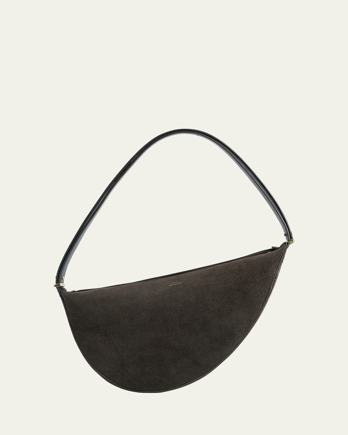 Totême Scooped Sling Suede Shoulder Bag In Pepper