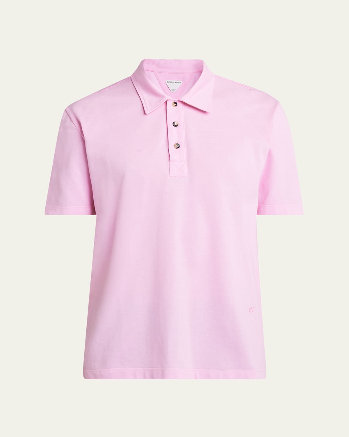 Bottega Veneta Men's Pique Classic Polo Shirt In Shell