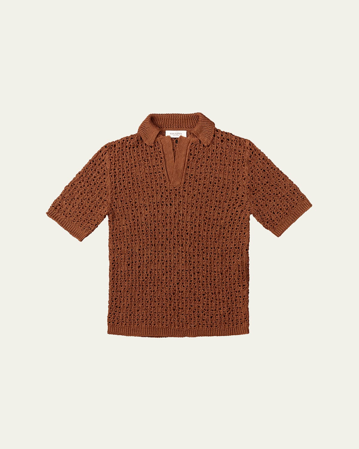 Men's Alain Open Knit Polo Sweater