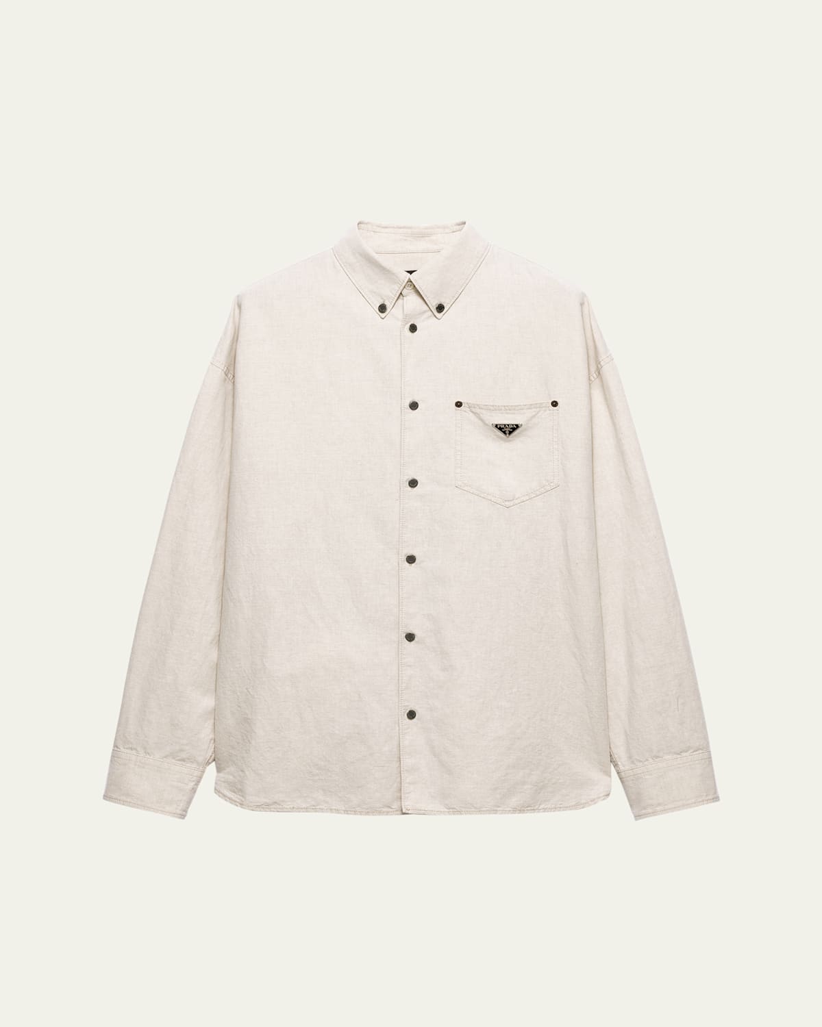 Prada Shirts With Long Sleeves And Chest Pocket In Natural