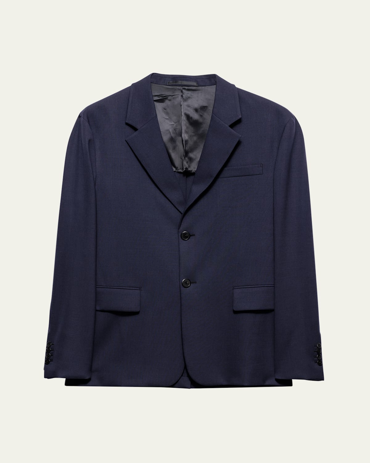 Prada Men's Stretch Wool Blazer In Bleu