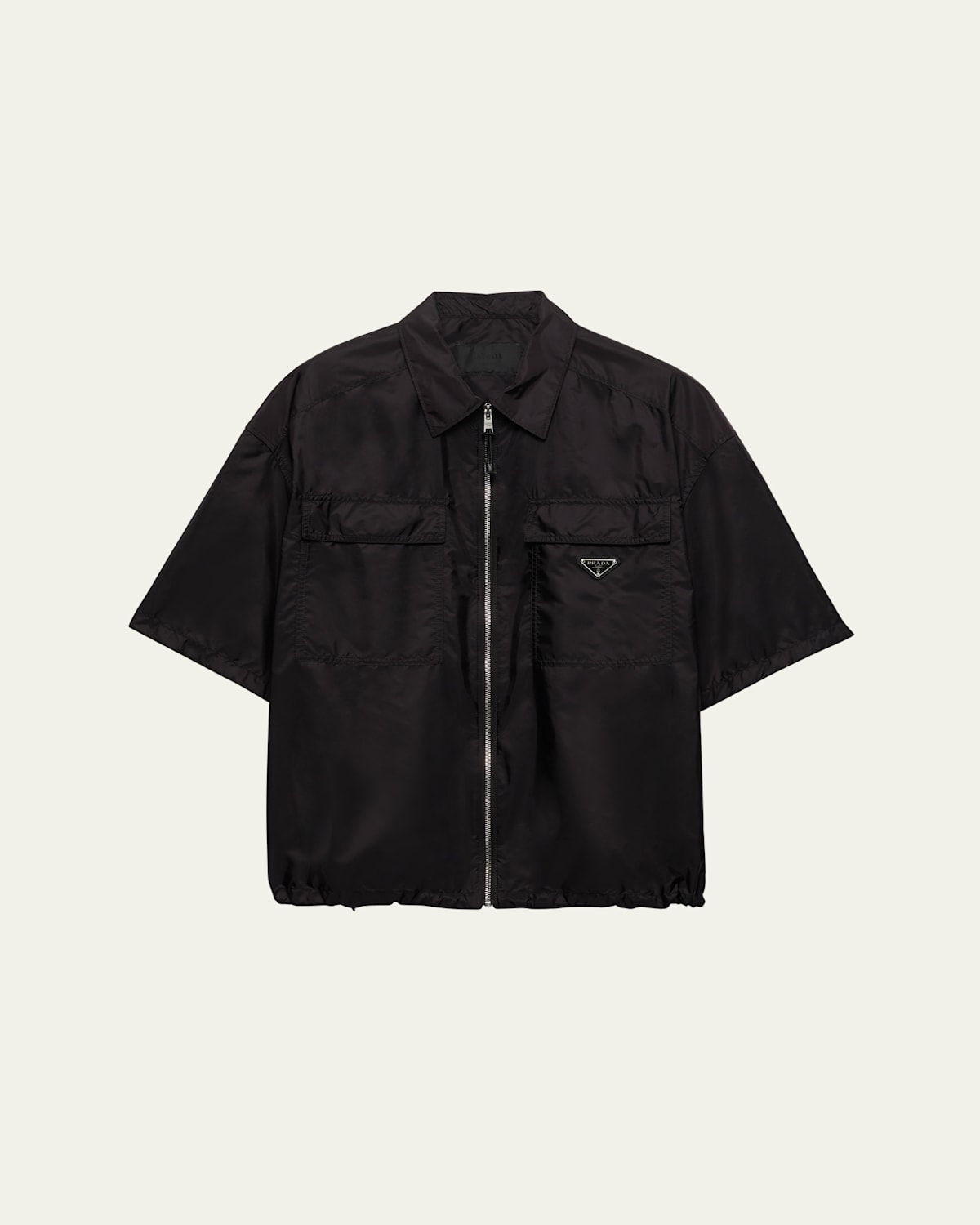 シャツ PRADA SC758_1WQ9 SHORT SLEEVE LIGHT RE-NYLON SHIRT Prada Short-sleeve Light Re-nylon Shirt In Black | ModeSens