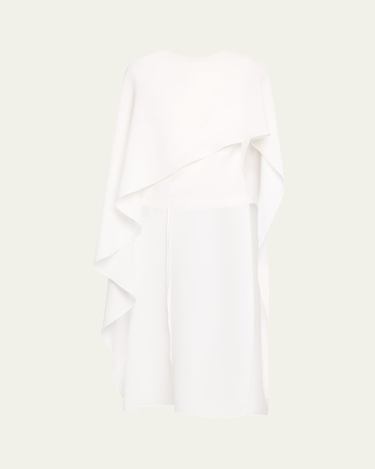 Shop Roland Mouret Asymmetric Satin Crepe Cape Top In White