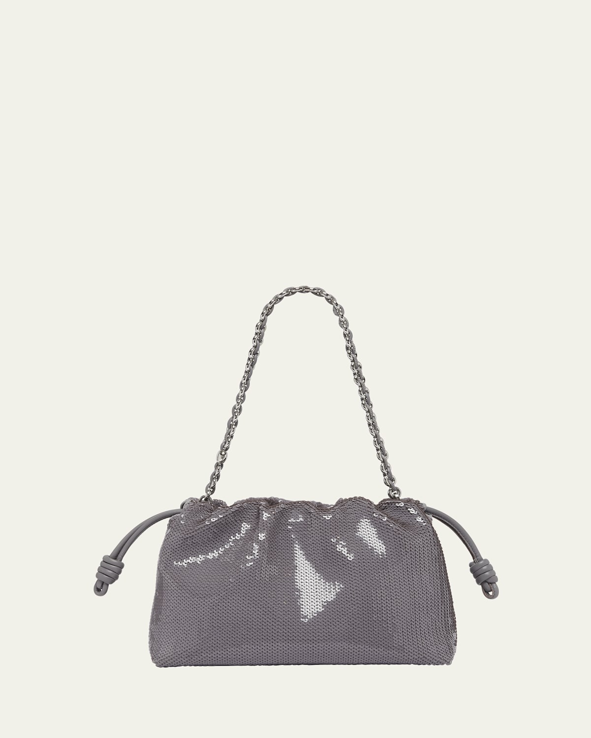 Loewe Flamenco Medium Sequined Bag In Grey