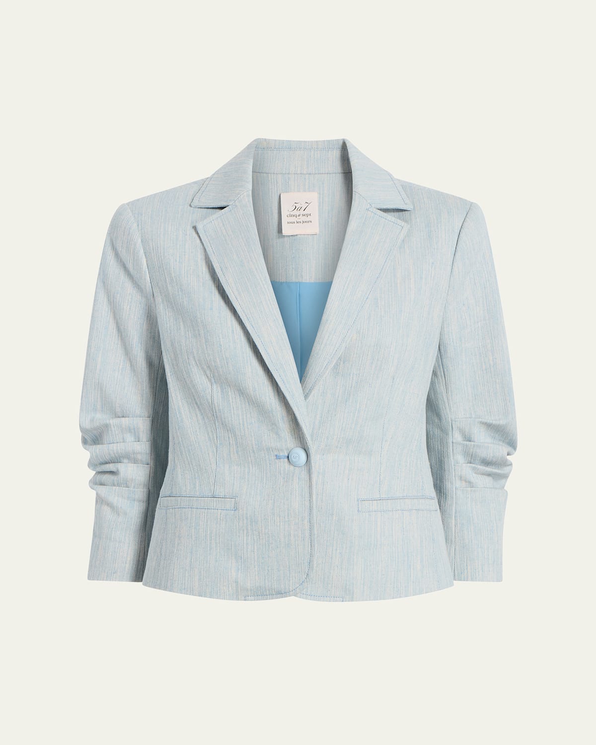 Shop Cinq À Sept Khloe Le Petit Melange Blazer In Kettle Pond White