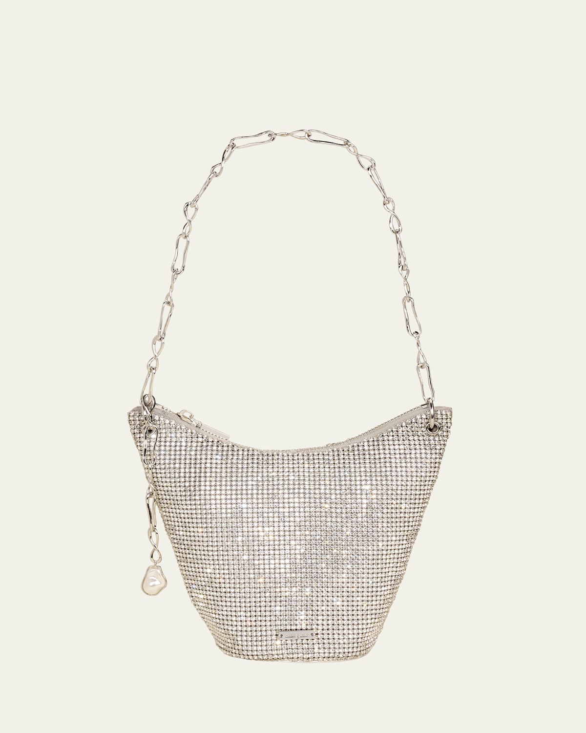 Cult Gaia Elisa Rhinestone Wristlet In Clear