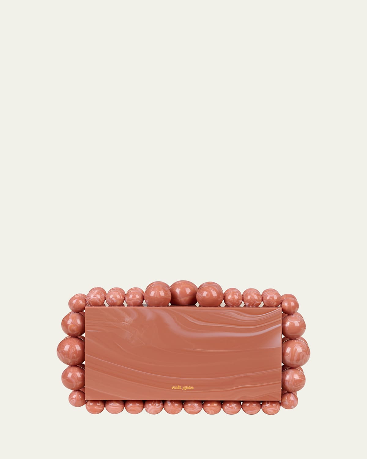Cult Gaia Eos Beaded Acrylic Clutch Bag In Corallo