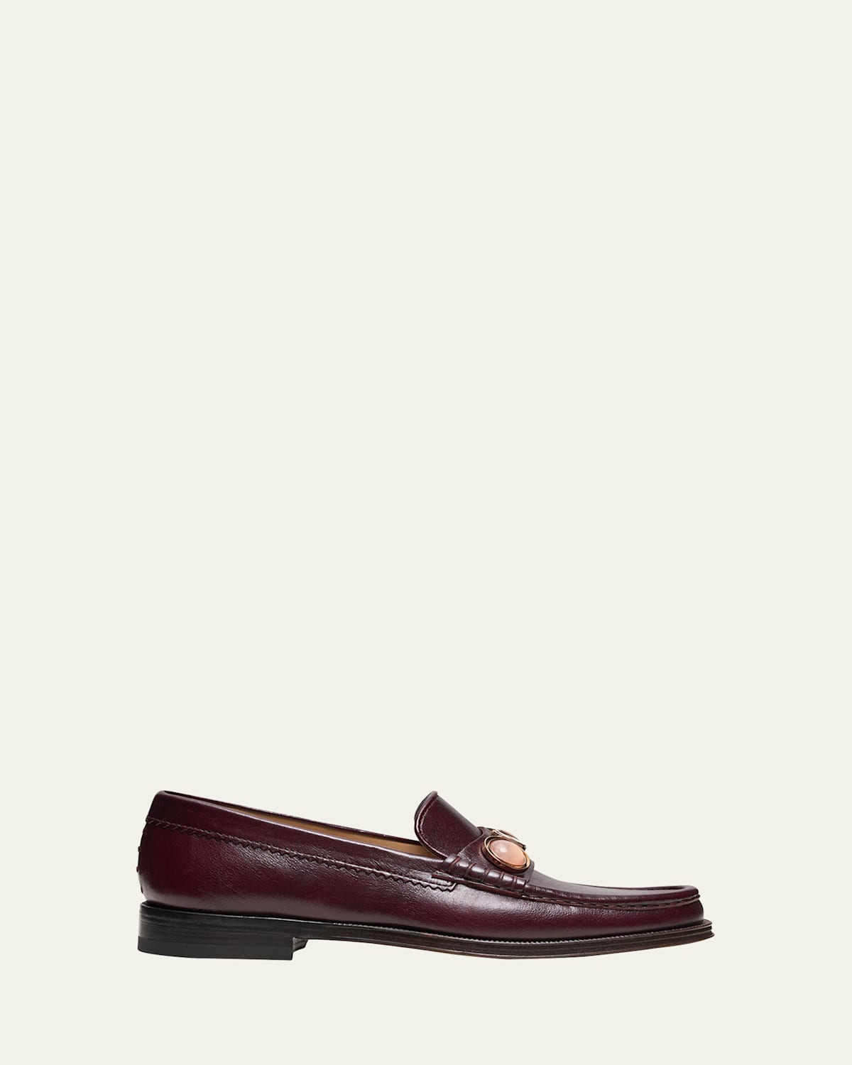 Melchora Leather Moc-Toe Loafers