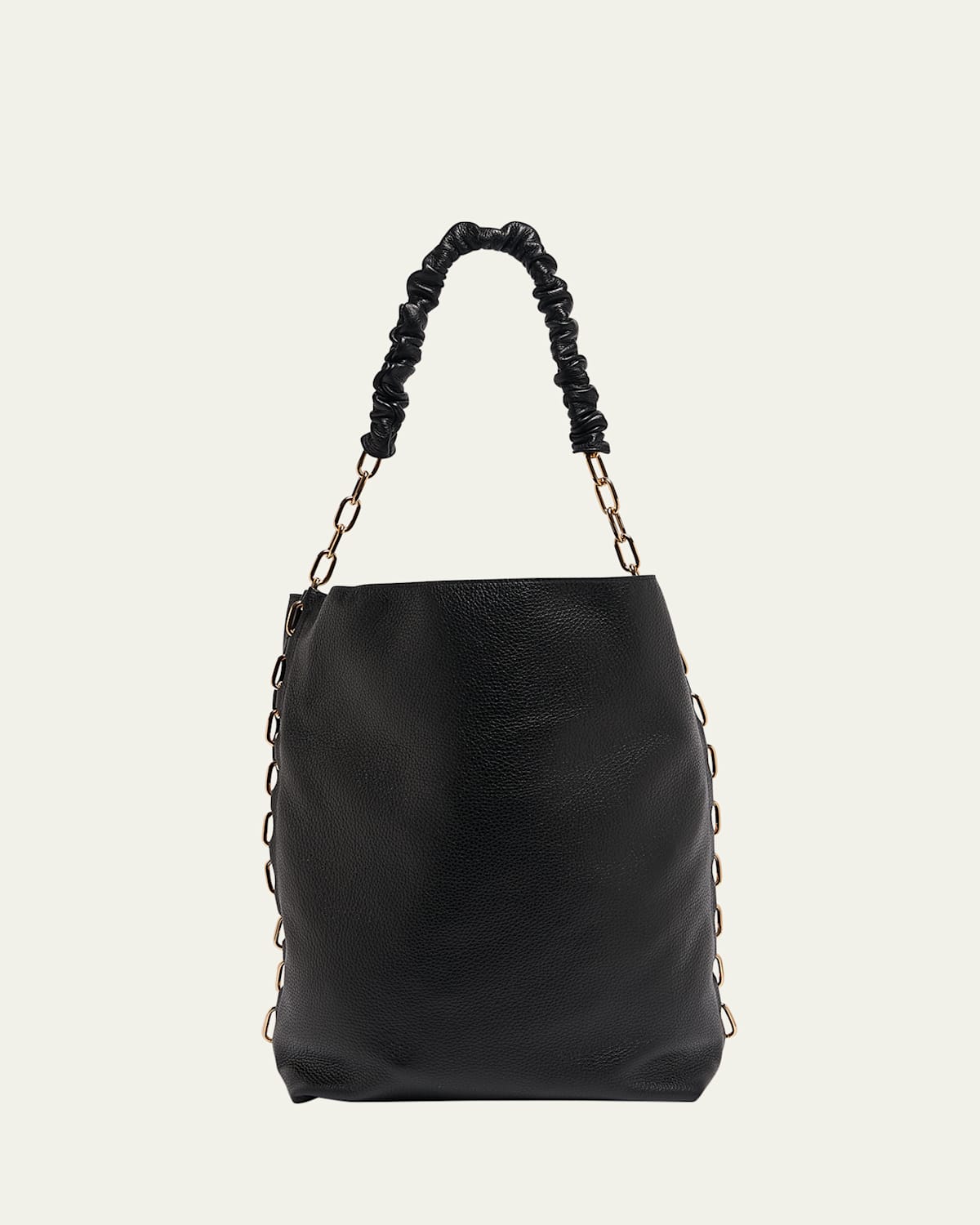 Chain Leather Tote Bag