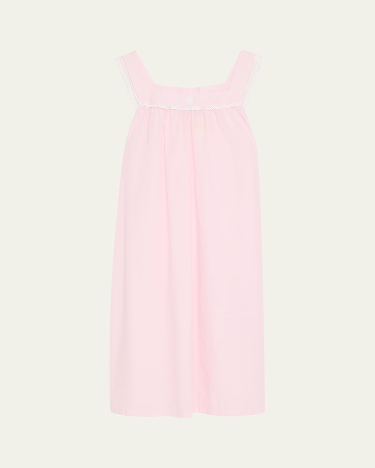 Emilia 1 Lace-Trim Striped Cotton Nightgown