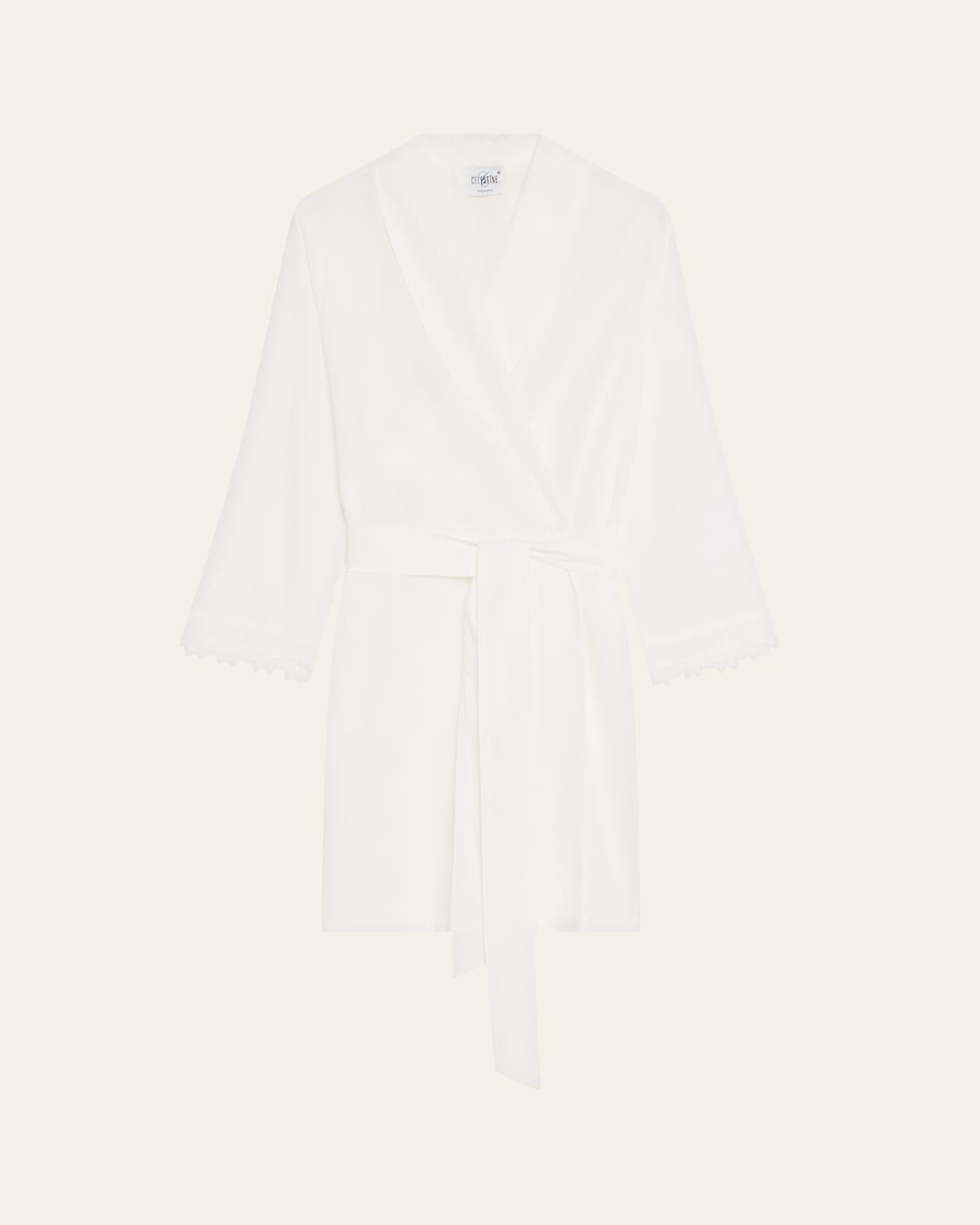 Conny Lace-Trim Cotton Robe