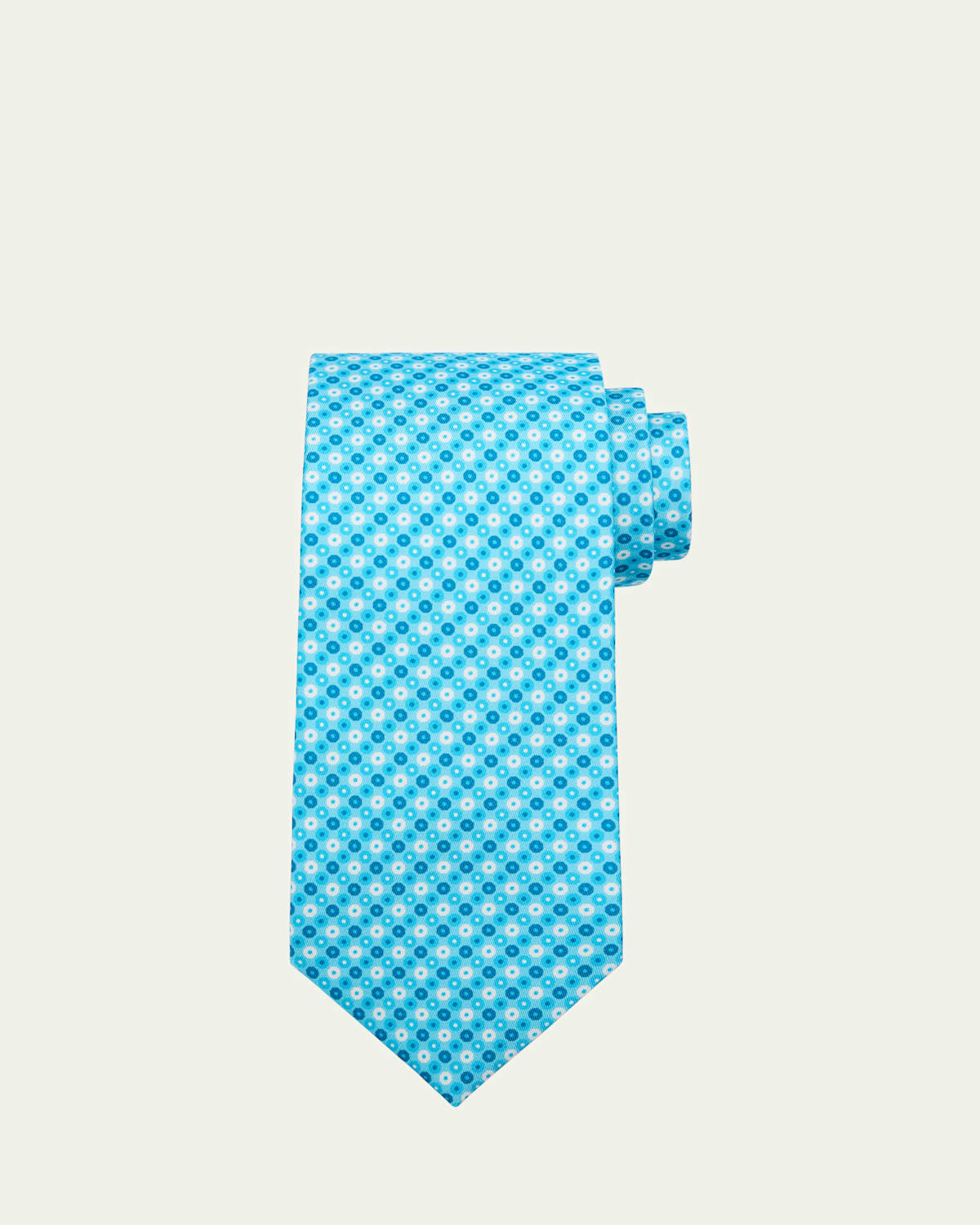 Men's Circle-Print Silk Tie