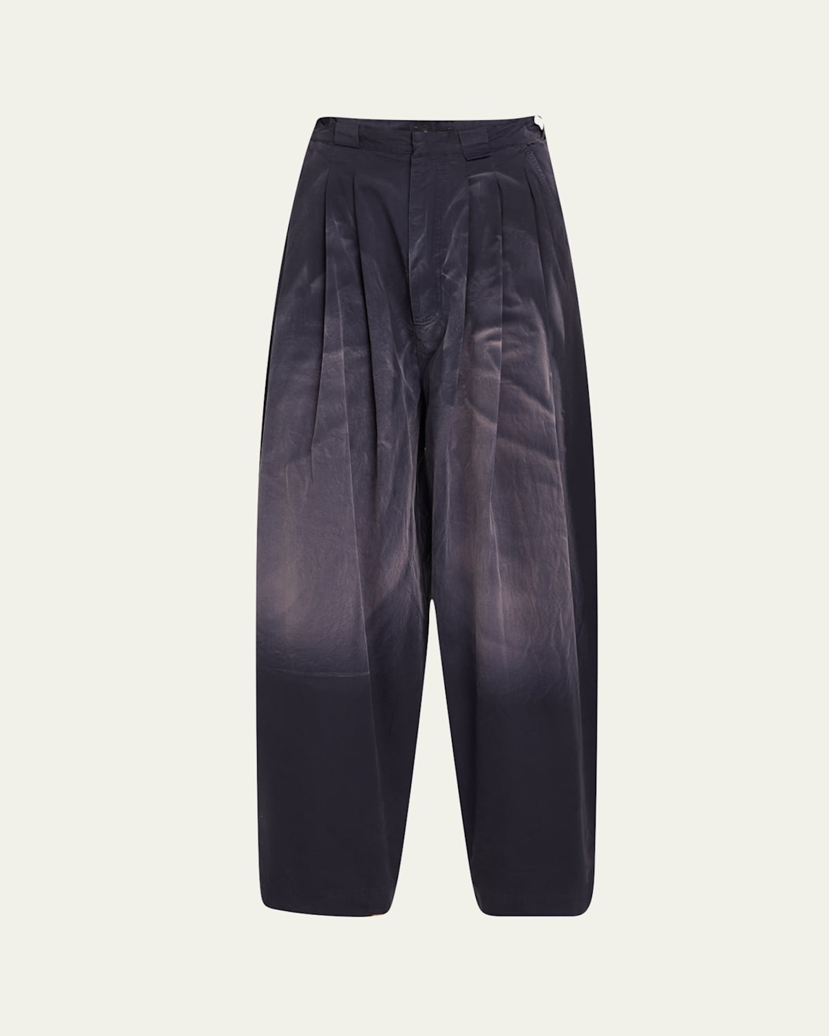 Drawstring Cascada Pleated Wide-Leg Pants