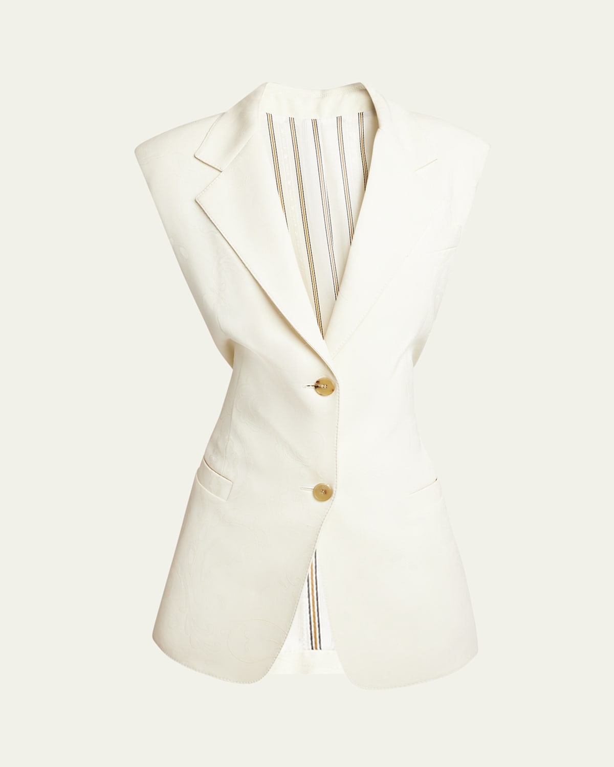 Etro Twisted-back Silk Vest In Goldlurex