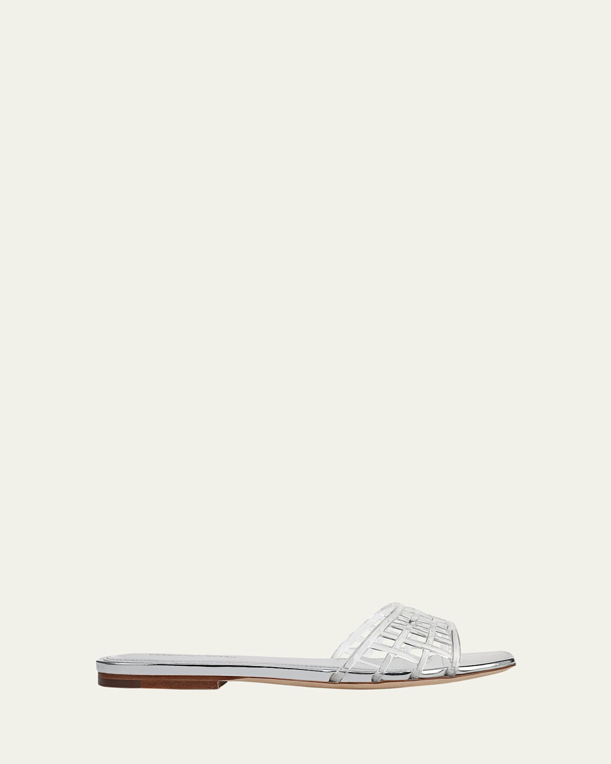 Shop Veronica Beard Maris Jelly Flat Sandals In Clear/silver