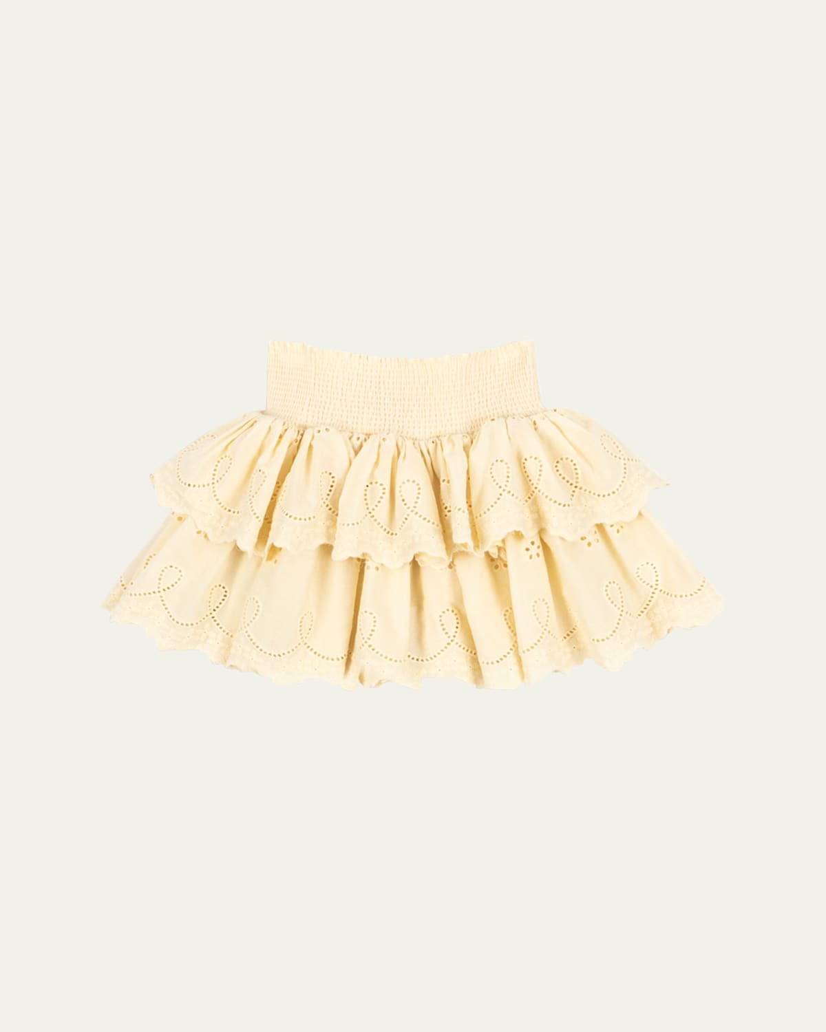 Girl's Posey Embroidered Eyelet Smocked Skirt, Size 18M-10