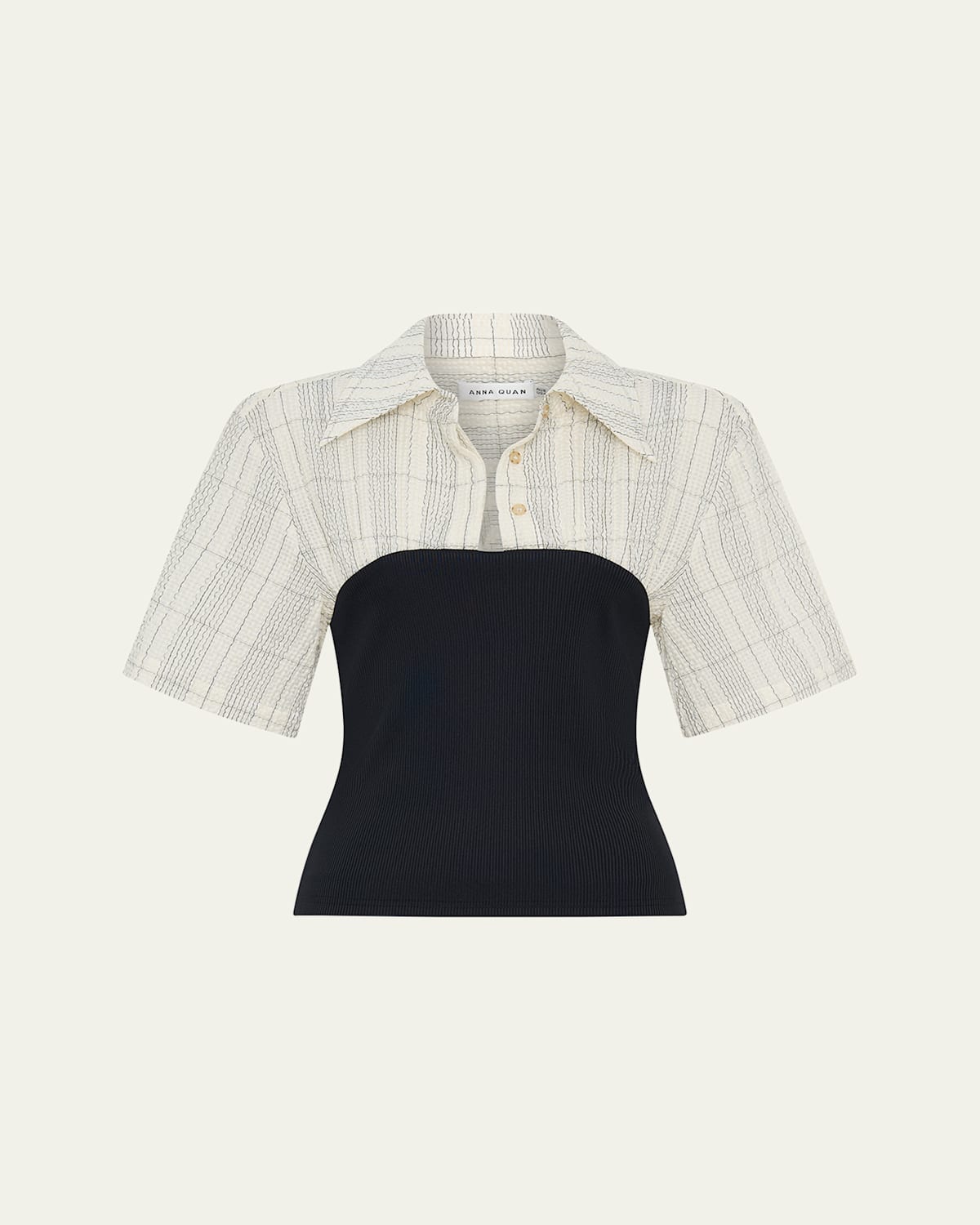 ANNA QUAN WREN SHORT-SLEEVE COMBO TOP 