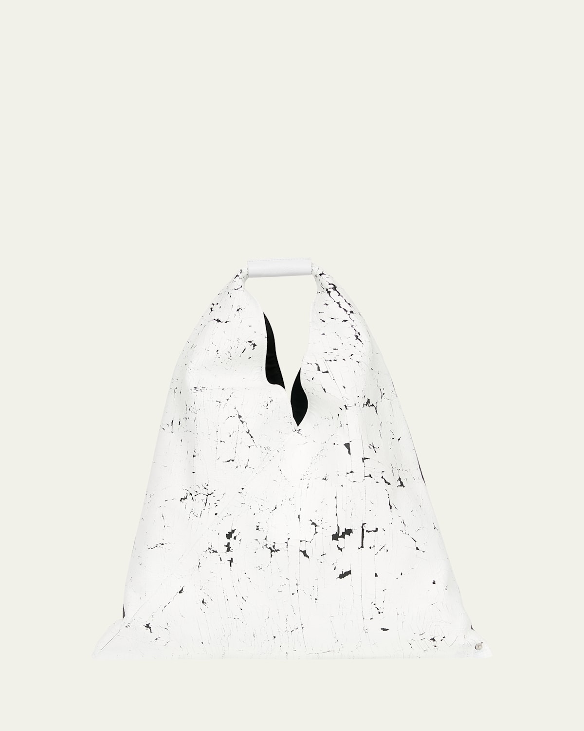 Mm6 Maison Margiela Classic Japanese Reversible Leather Shoulder Bag In Black White