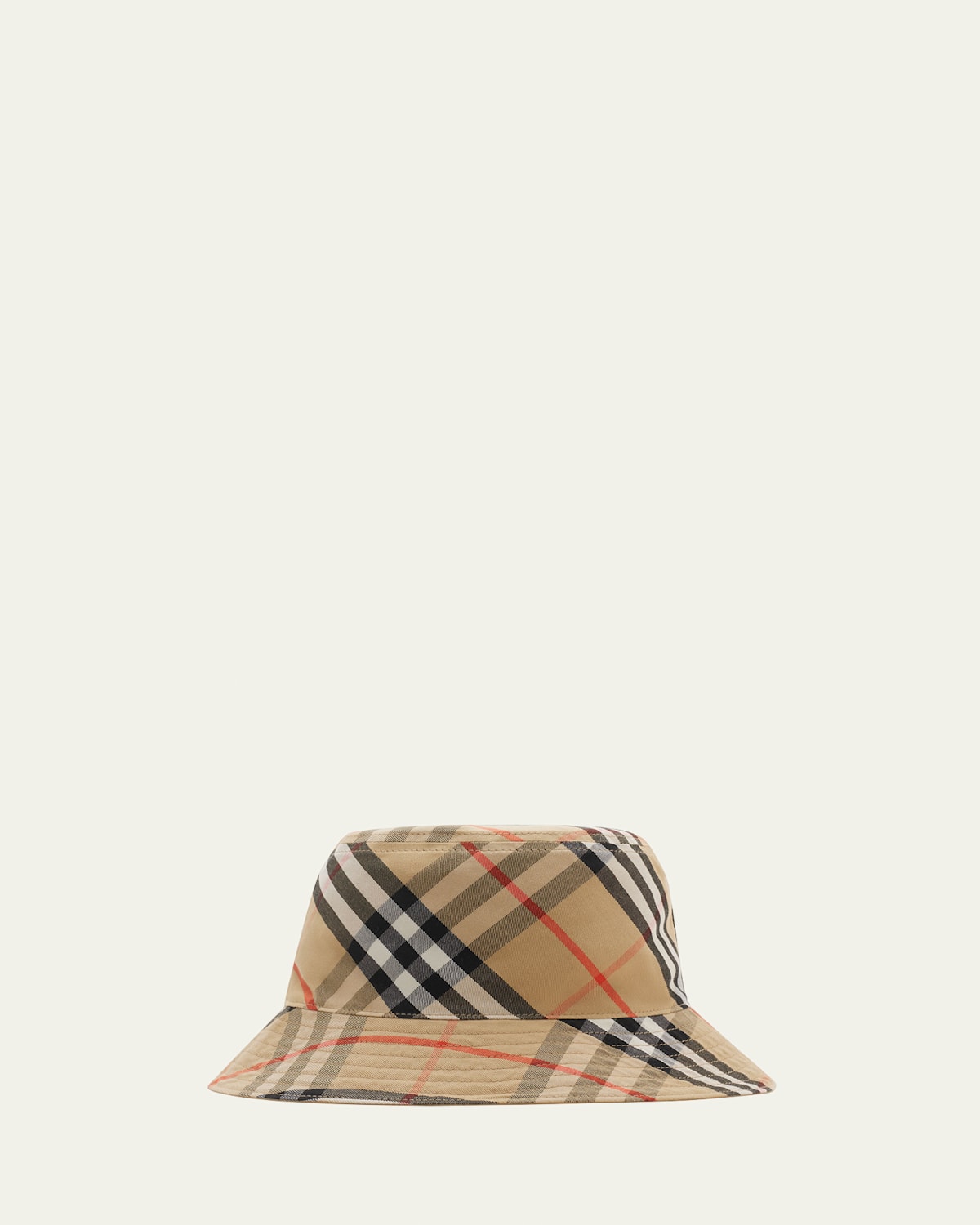 Gabardine Reversible Check-Print Bucket Hat