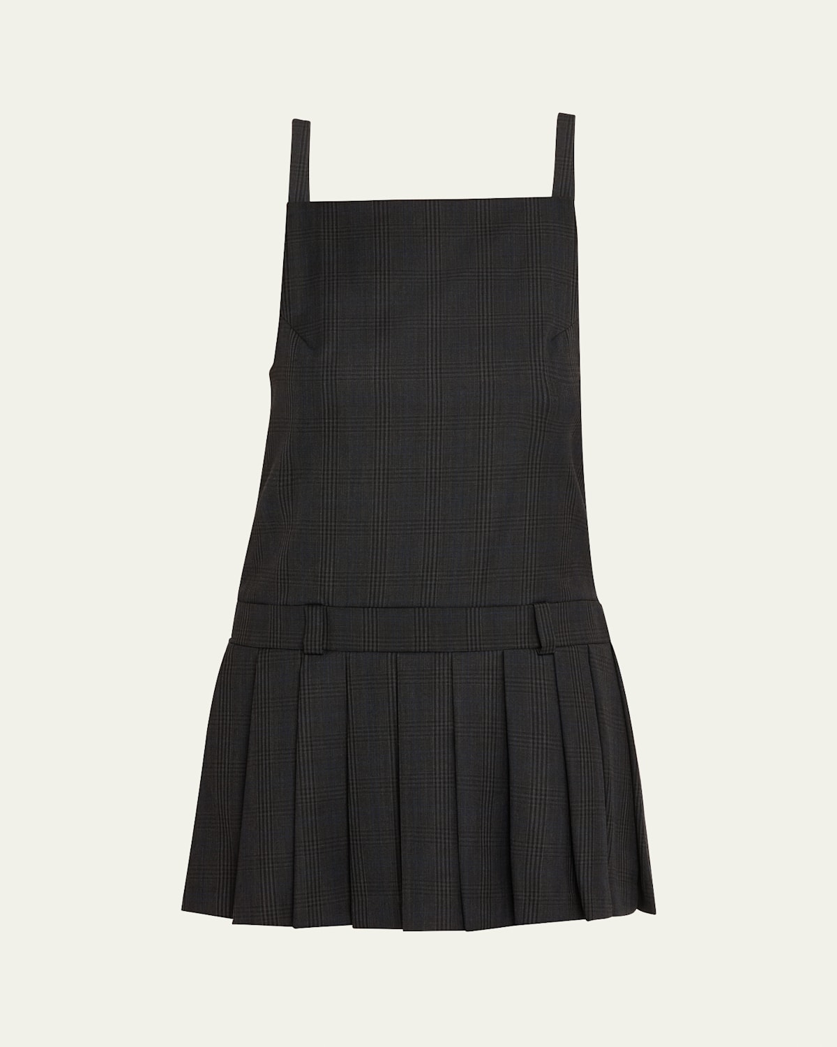 Dana Check Wool Drop-Waist Mini Dress