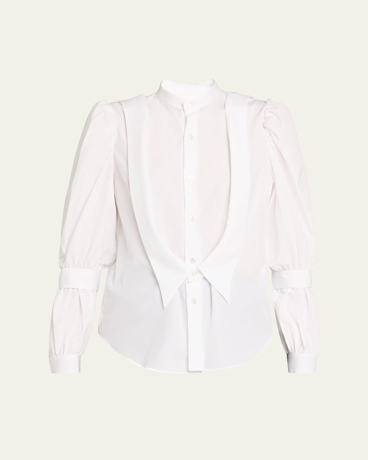 NOIR KEI NINOMIYA PARACHUTE-SLEEVE POPLIN BLOUSE 