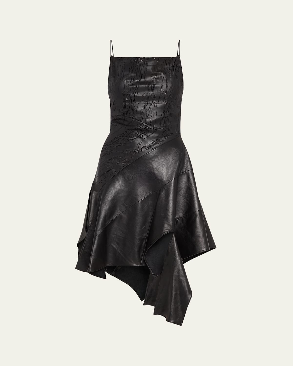 THEOPHILIO ASYMMETRIC LEATHER DRESS 