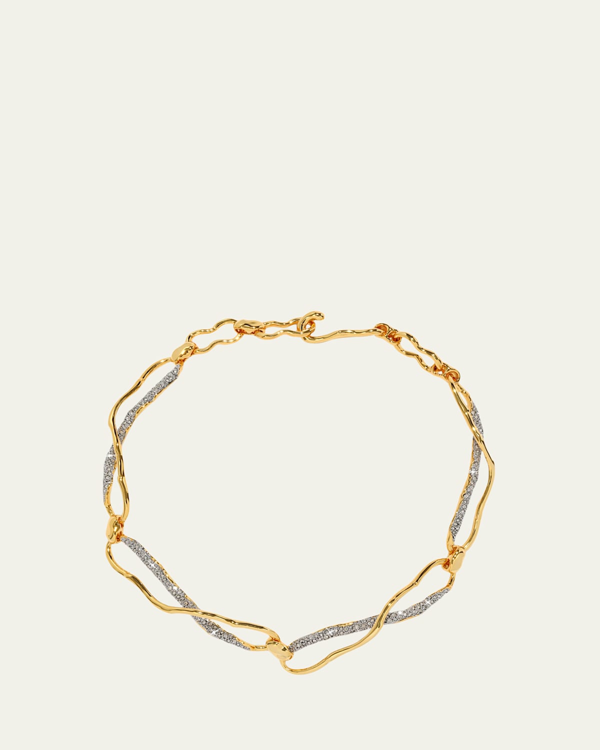 Solanes Gold Crystal Infinity Link Necklace