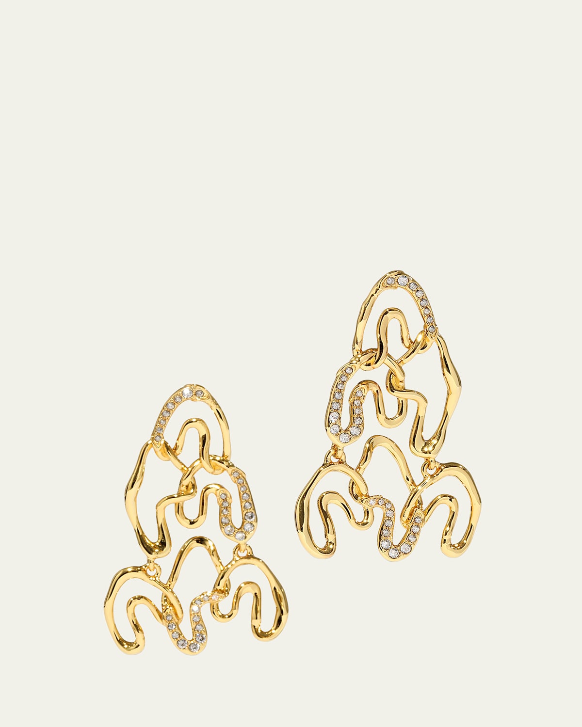 Solanales Gold-Plated Crystal Chandelier Earrings