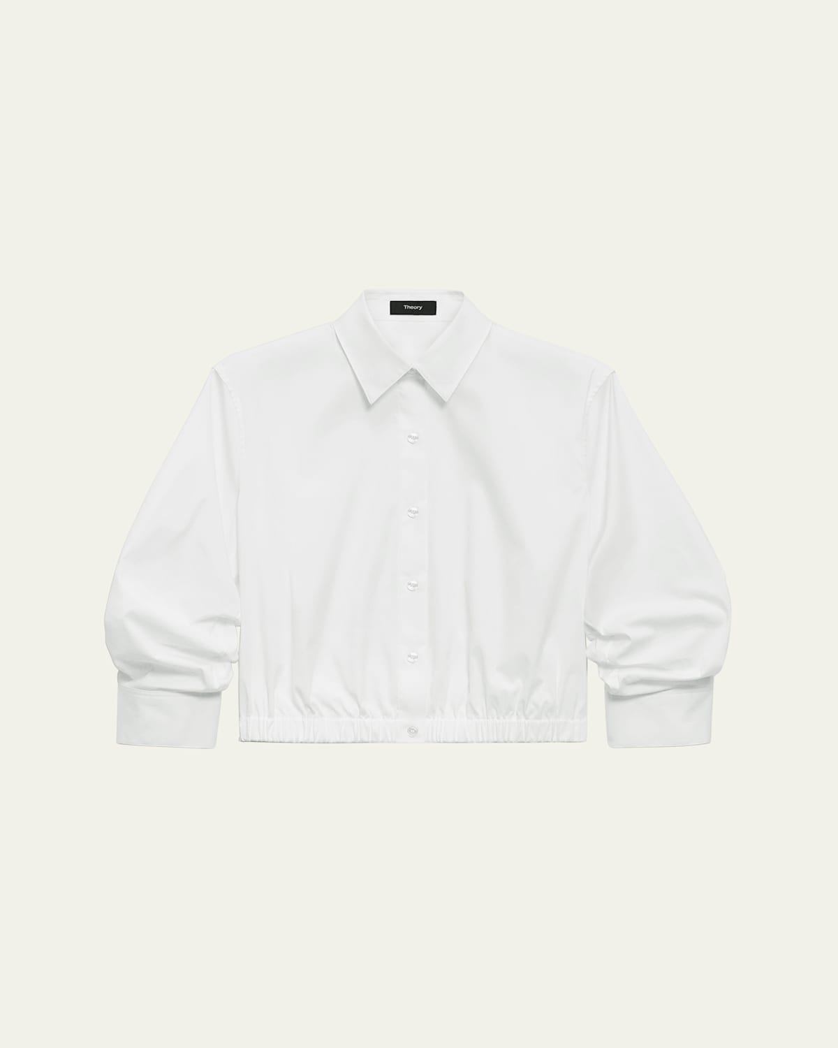 Theory Relaxed Linen Crop Shirt In White