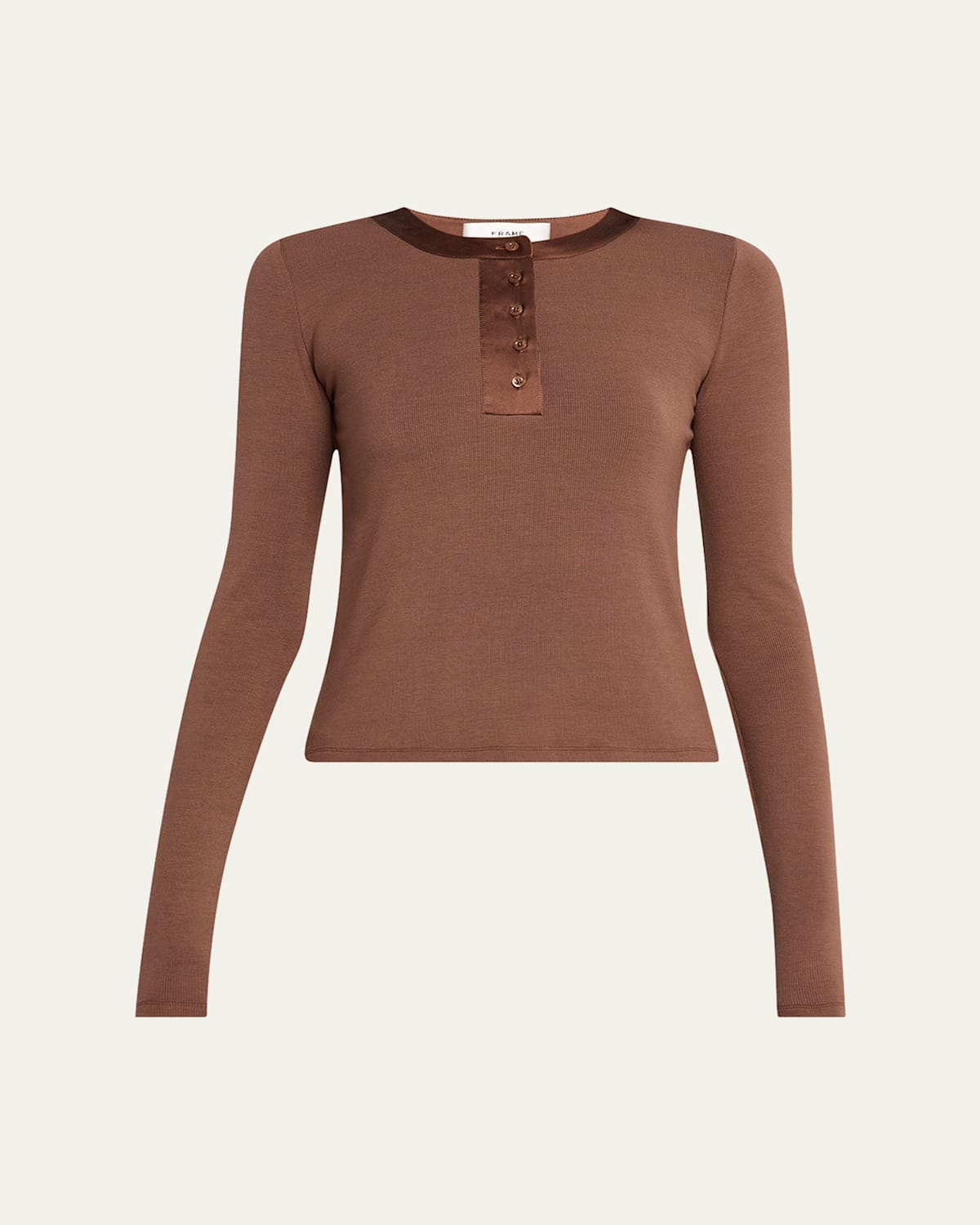 Frame The Satin-trim Henley Top