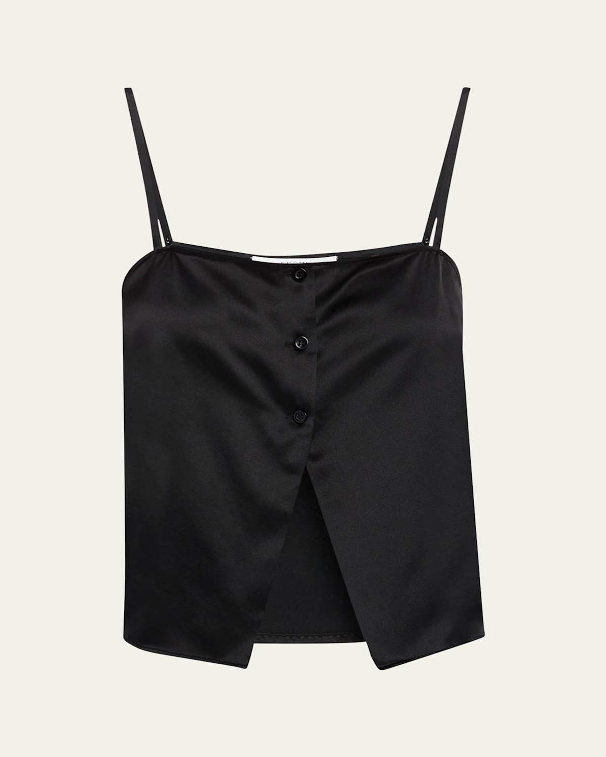 Frame Split Front Crop Silk Camisole In Black