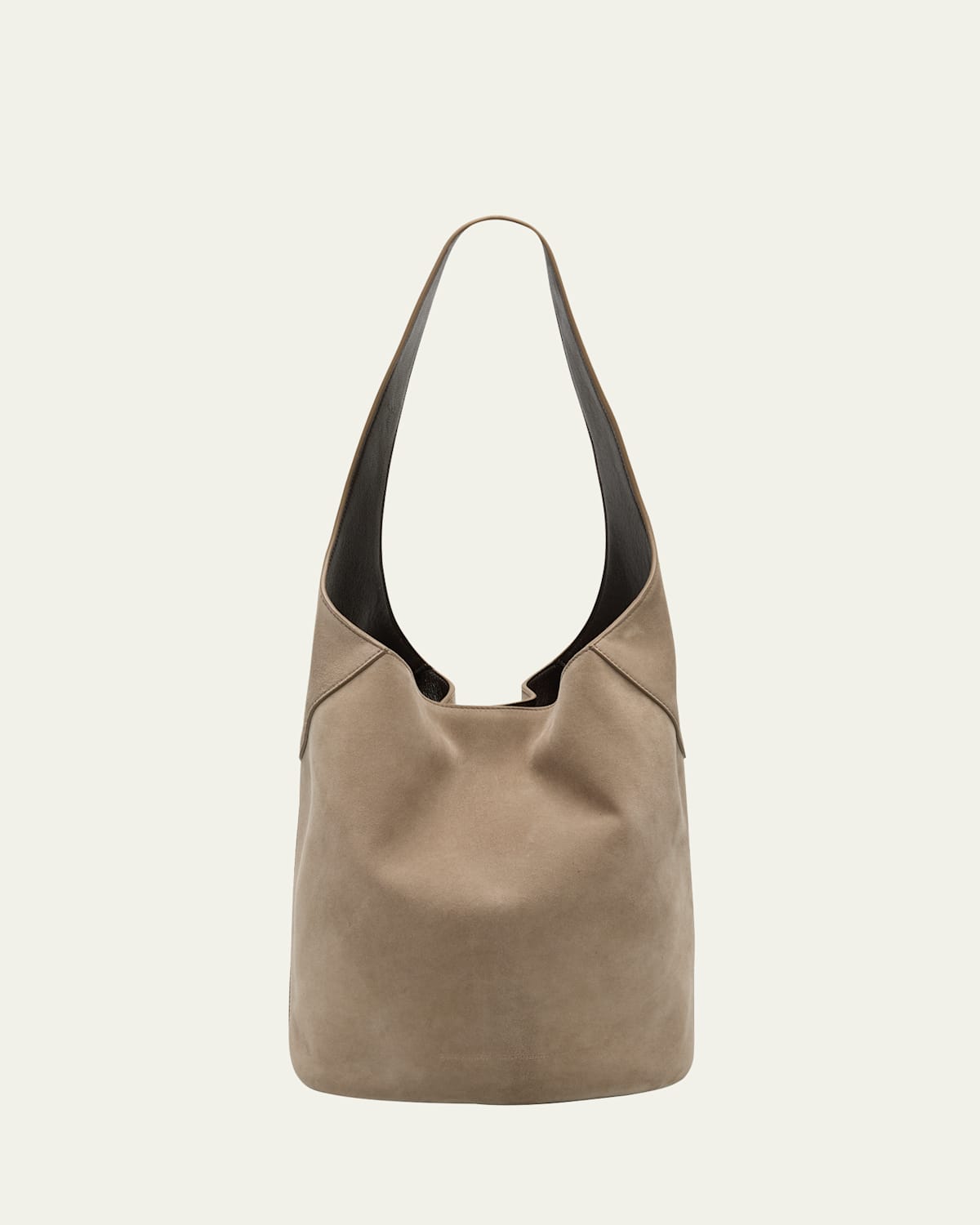 Brunello Cucinelli Monili Suede Shoulder Bag In White