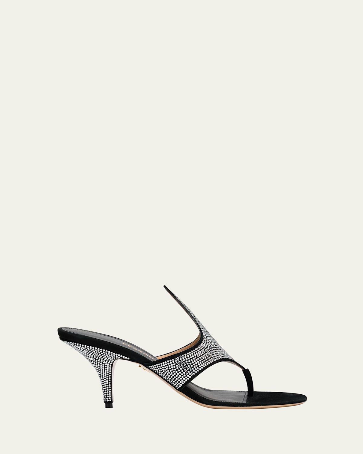 Ferragamo Lyrai Crystal Suede Thong Sandals