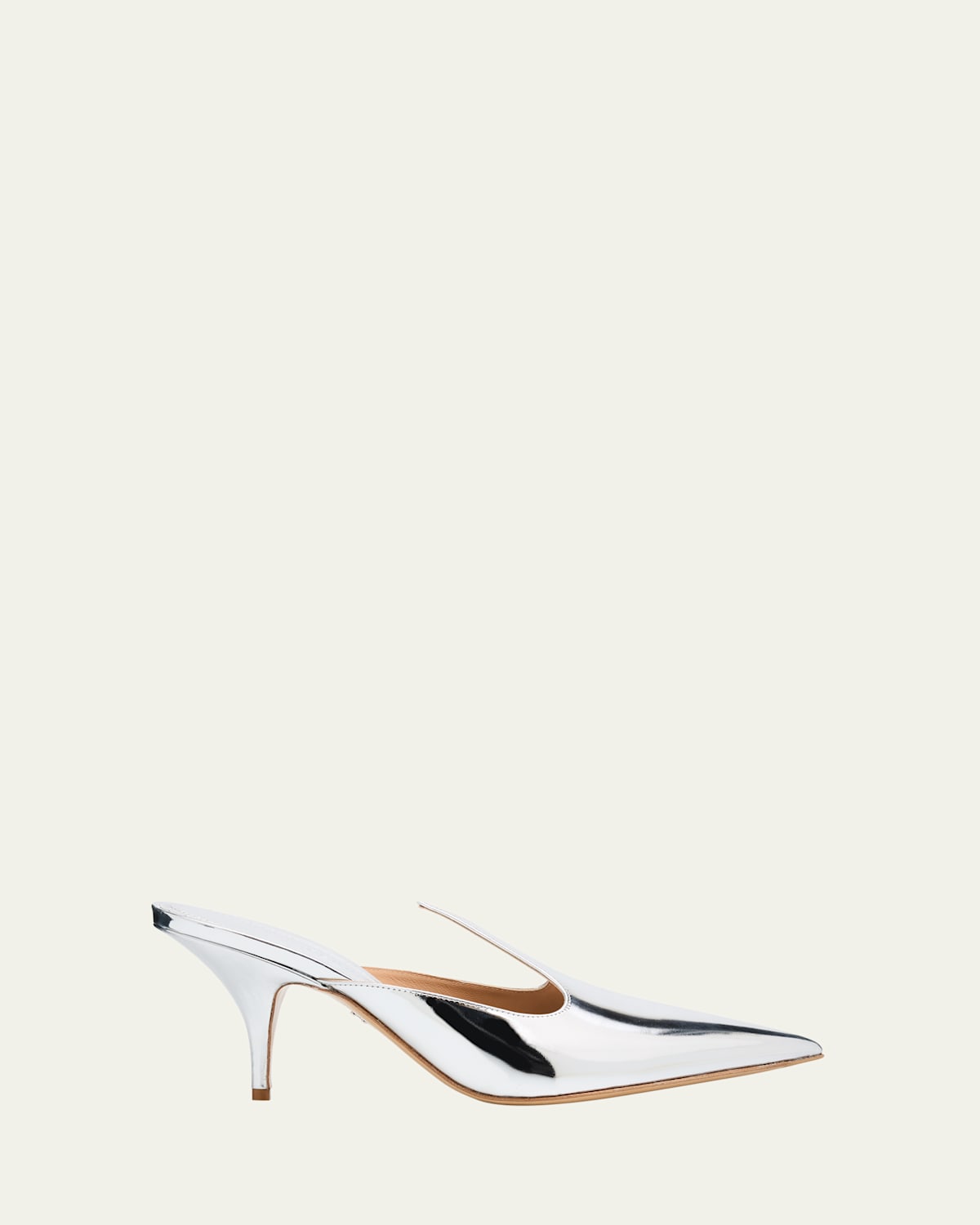 Ferragamo Avril Metallic Leather Mule Pumps